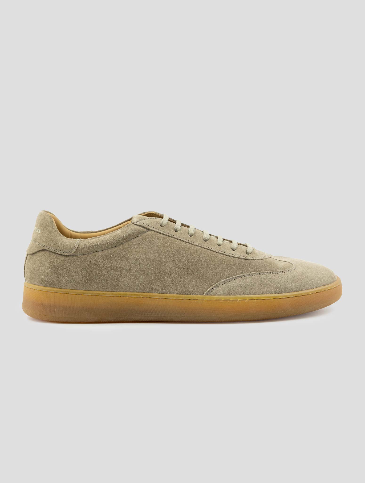Kiton Taupe Leather Suede Sneakers