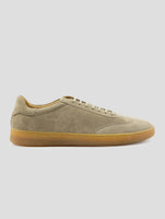Kiton Taupe Leather Suede Sneakers
