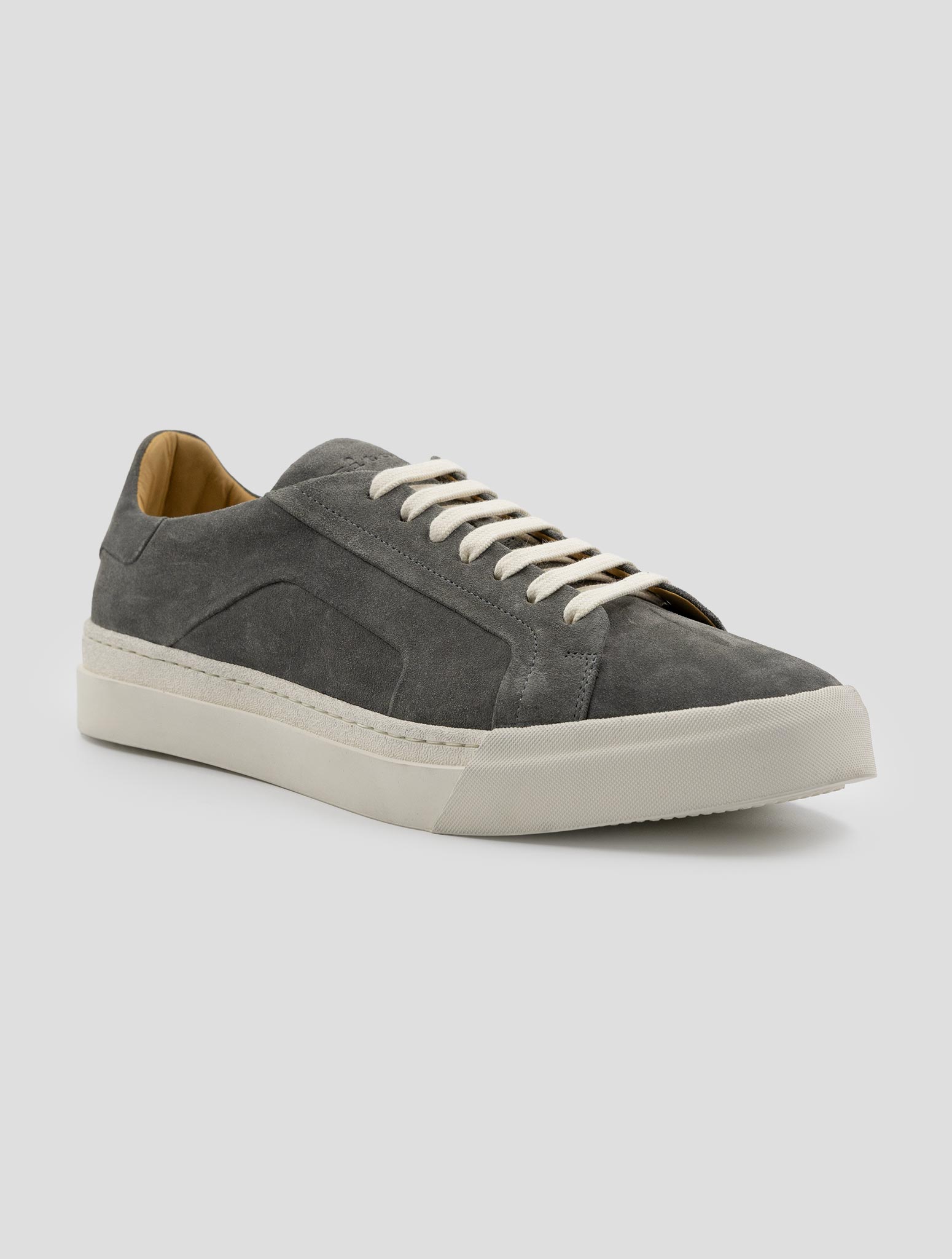 Kiton Dark Gray Leather Suede Sneakers