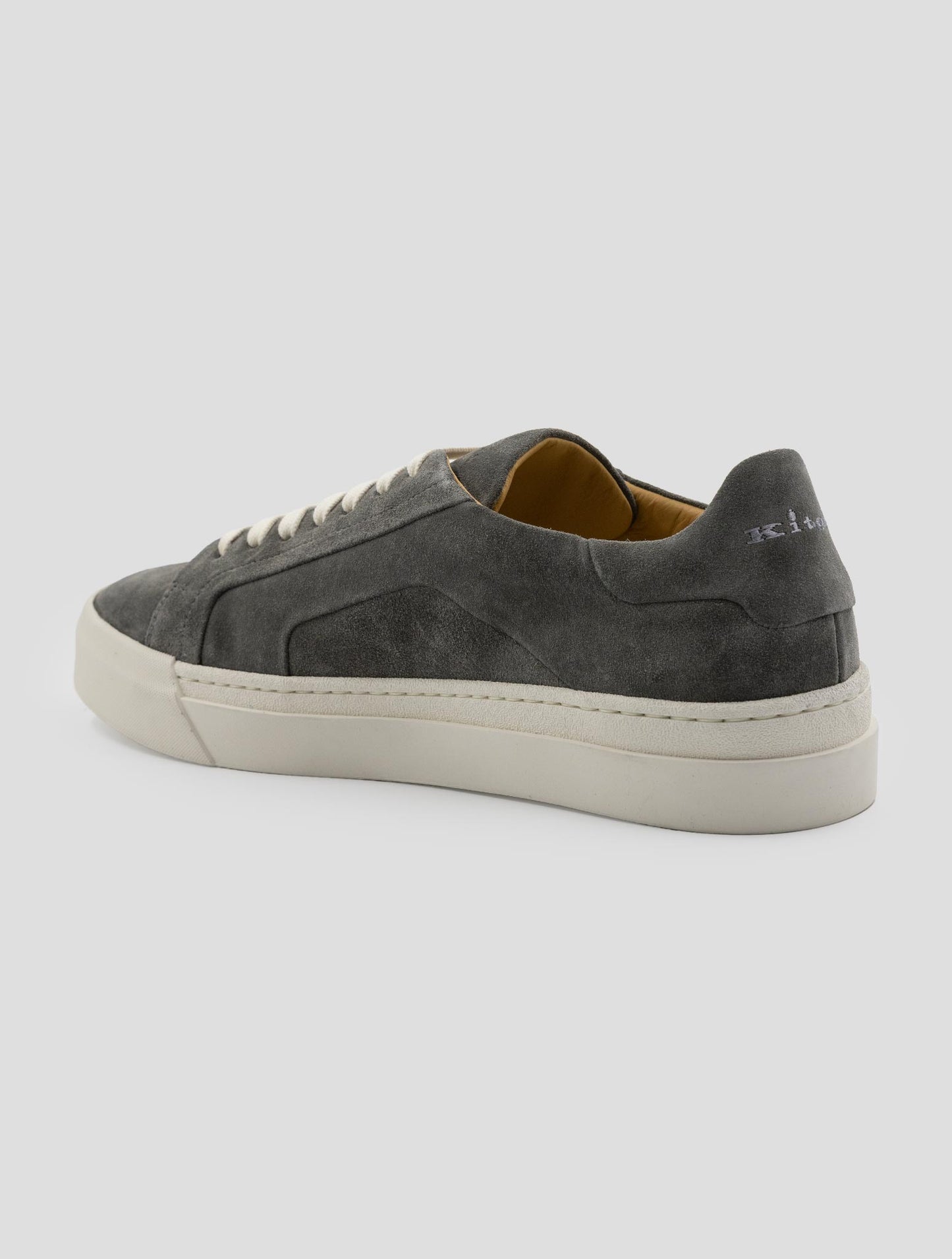 Kiton Dark Gray Leather Suede Sneakers