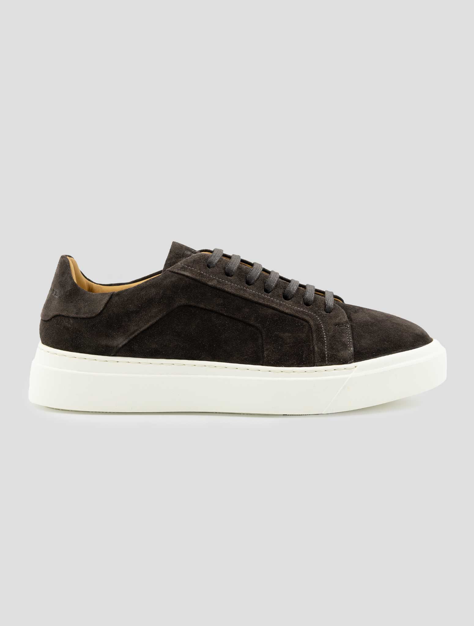 Kiton Brown Leather Suede Sneakers