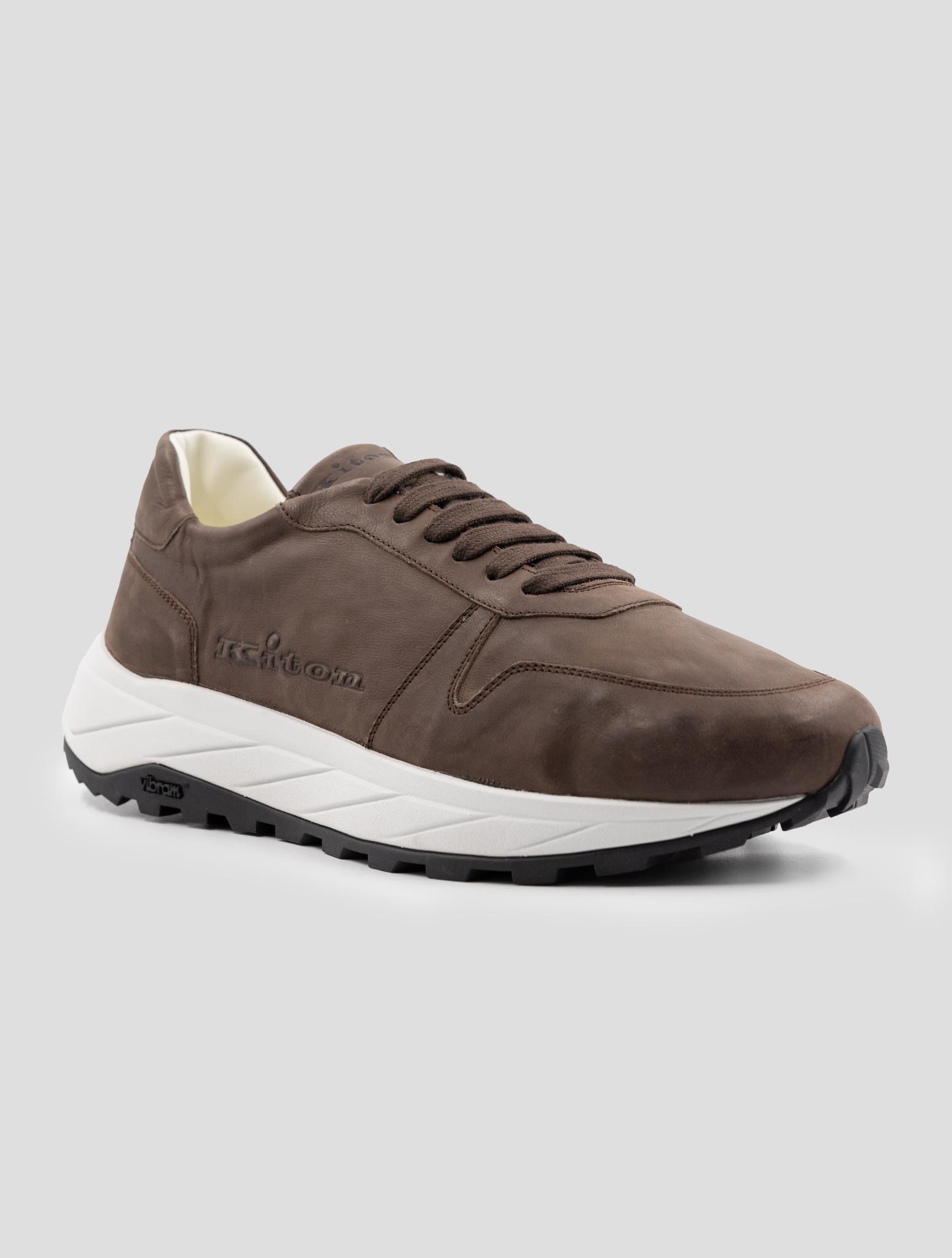 Kiton Brown Leather Sneakers
