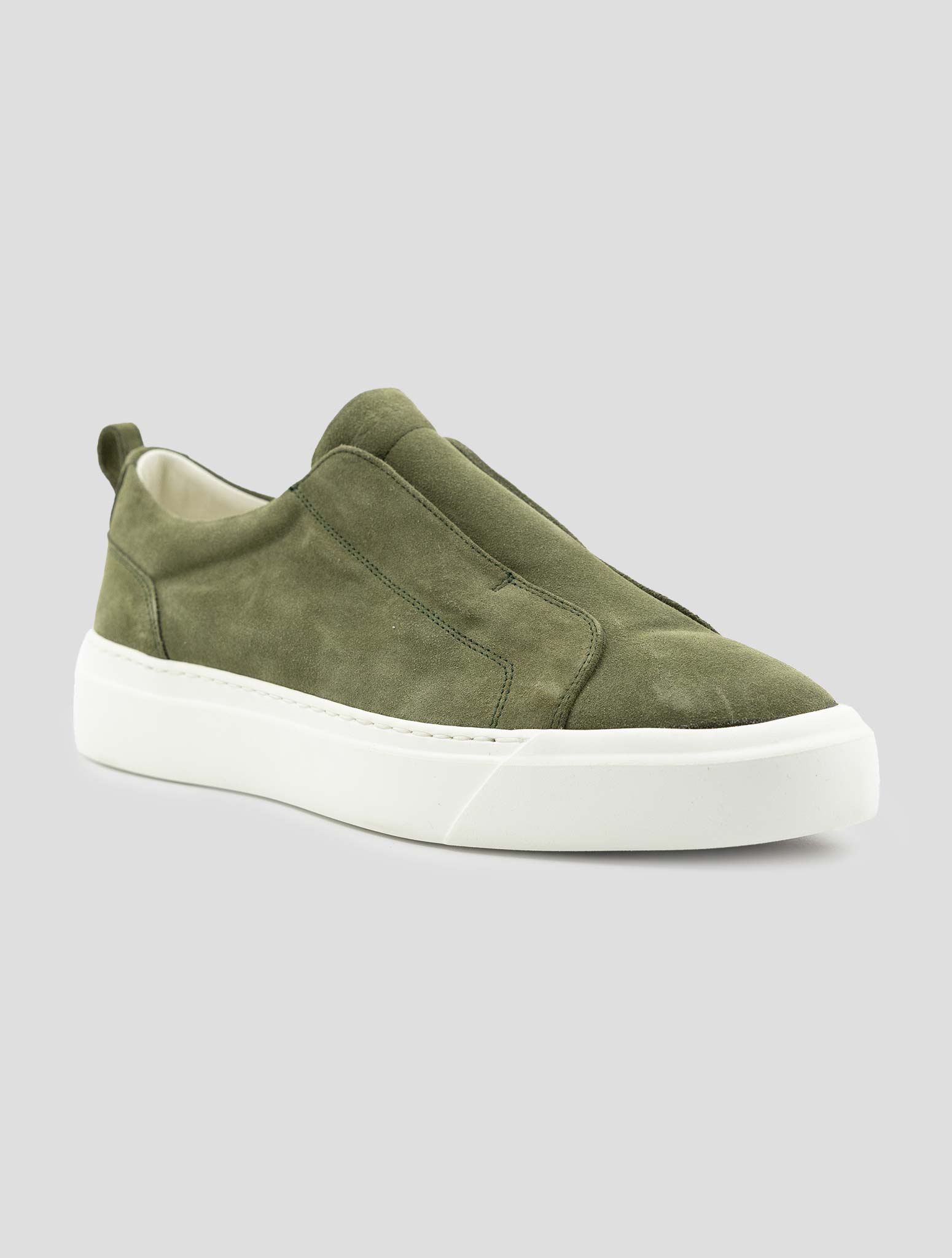 Kiton Green Leather Suede Sneakers