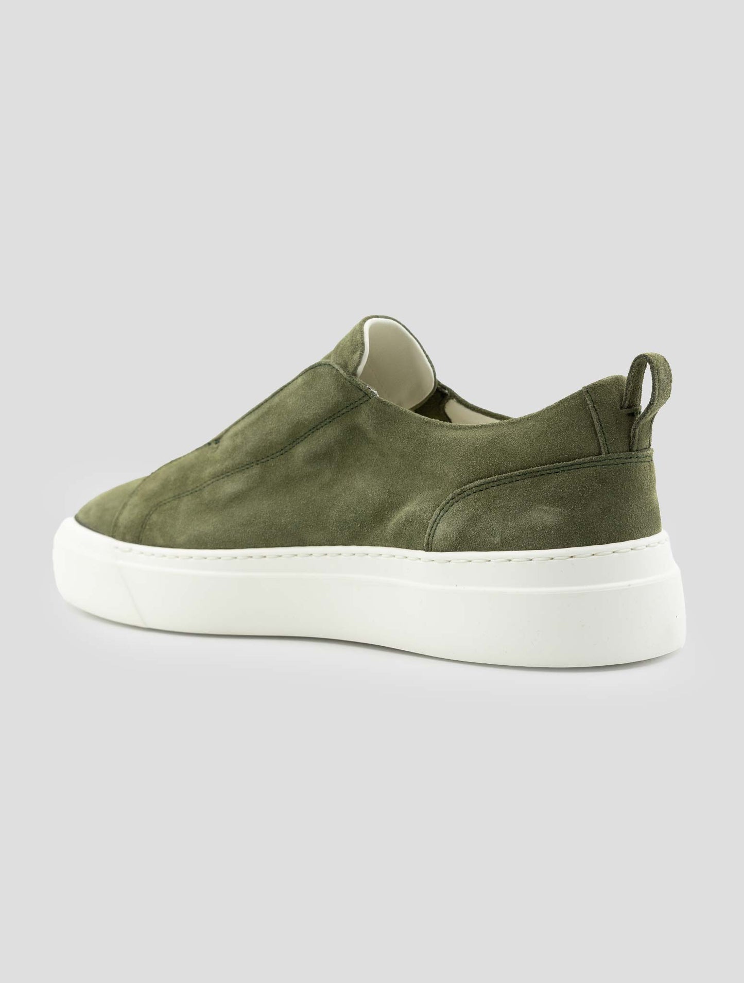 Kiton Green Leather Suede Sneakers