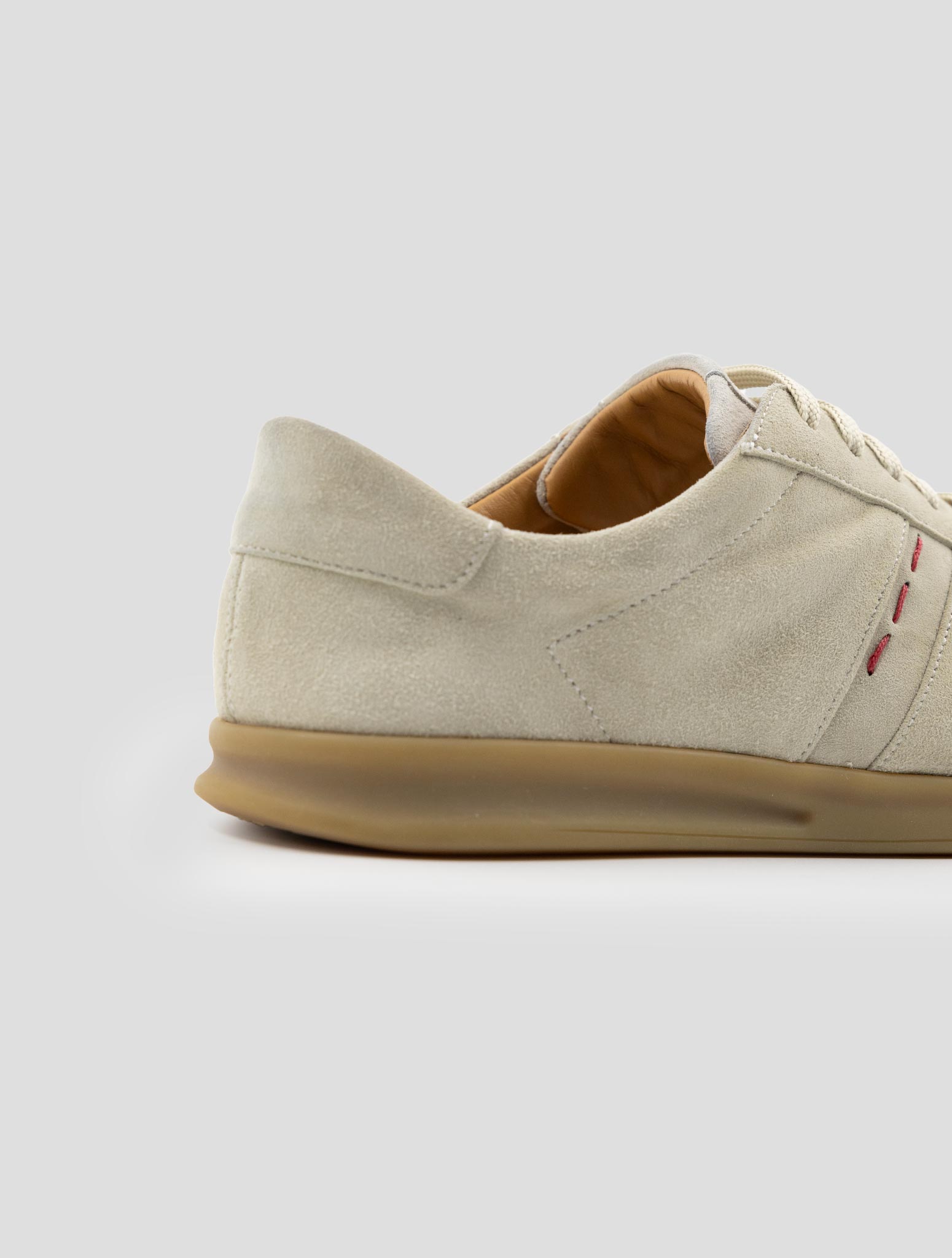 Kiton Beige Leather Suede Sneakers