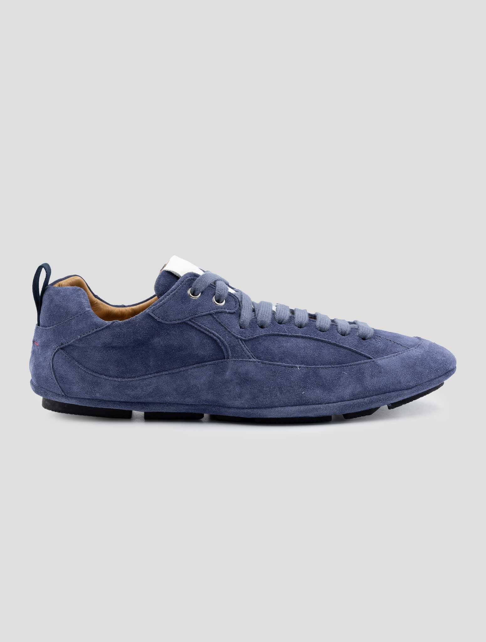 Kiton Blue Leather Suede Sneakers