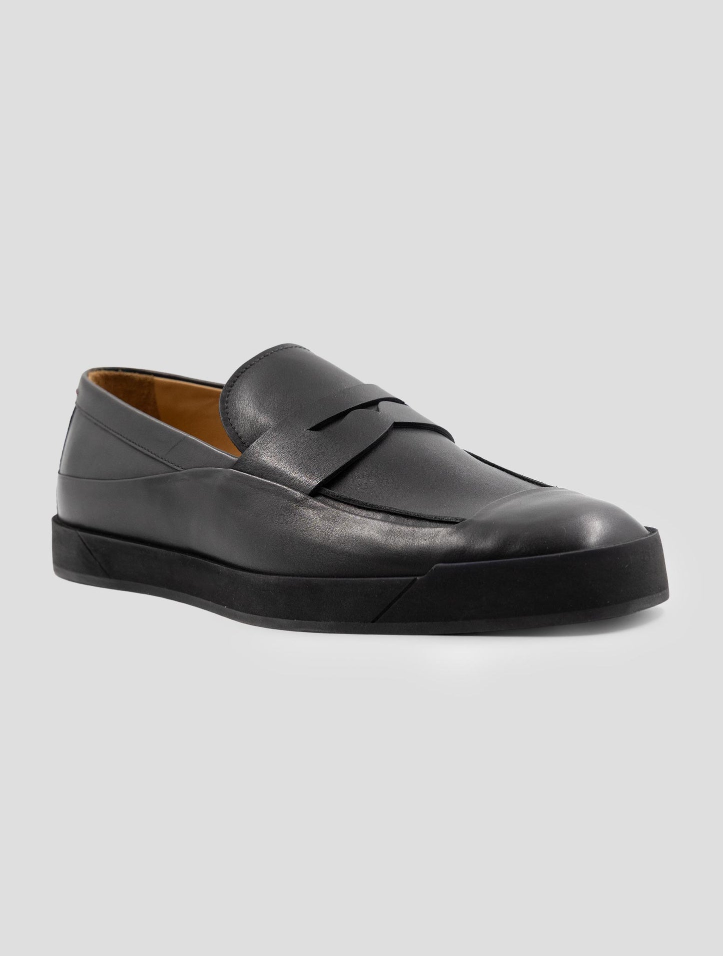 Kiton Black Leather Loafers