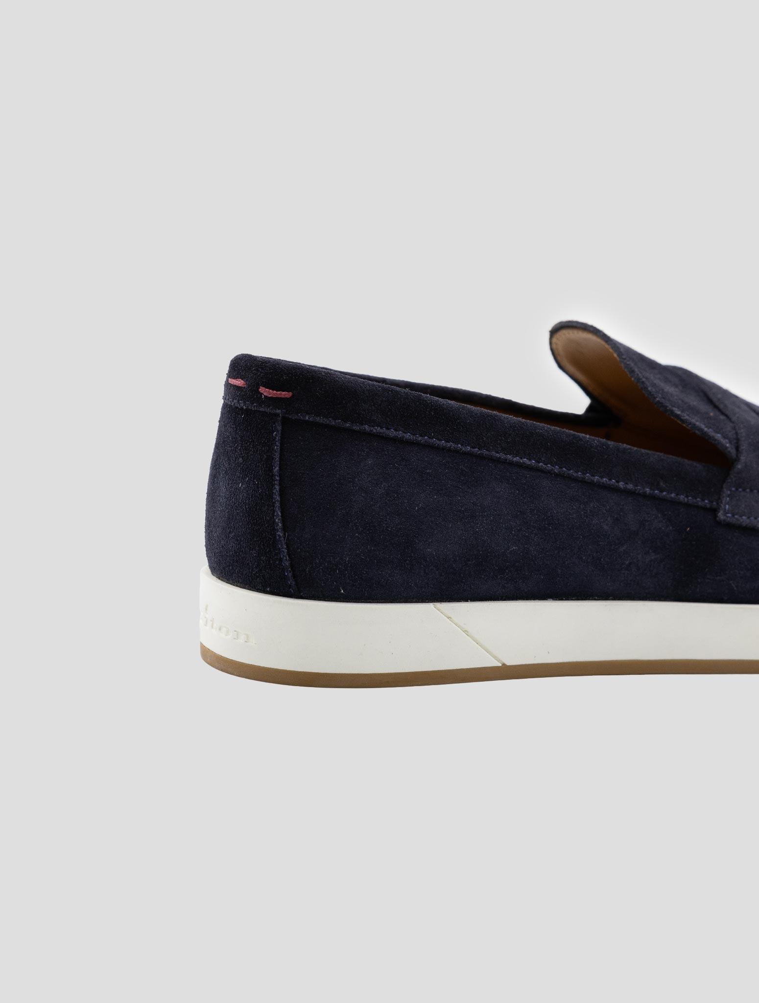Kiton Blue Leather Suede Loafers