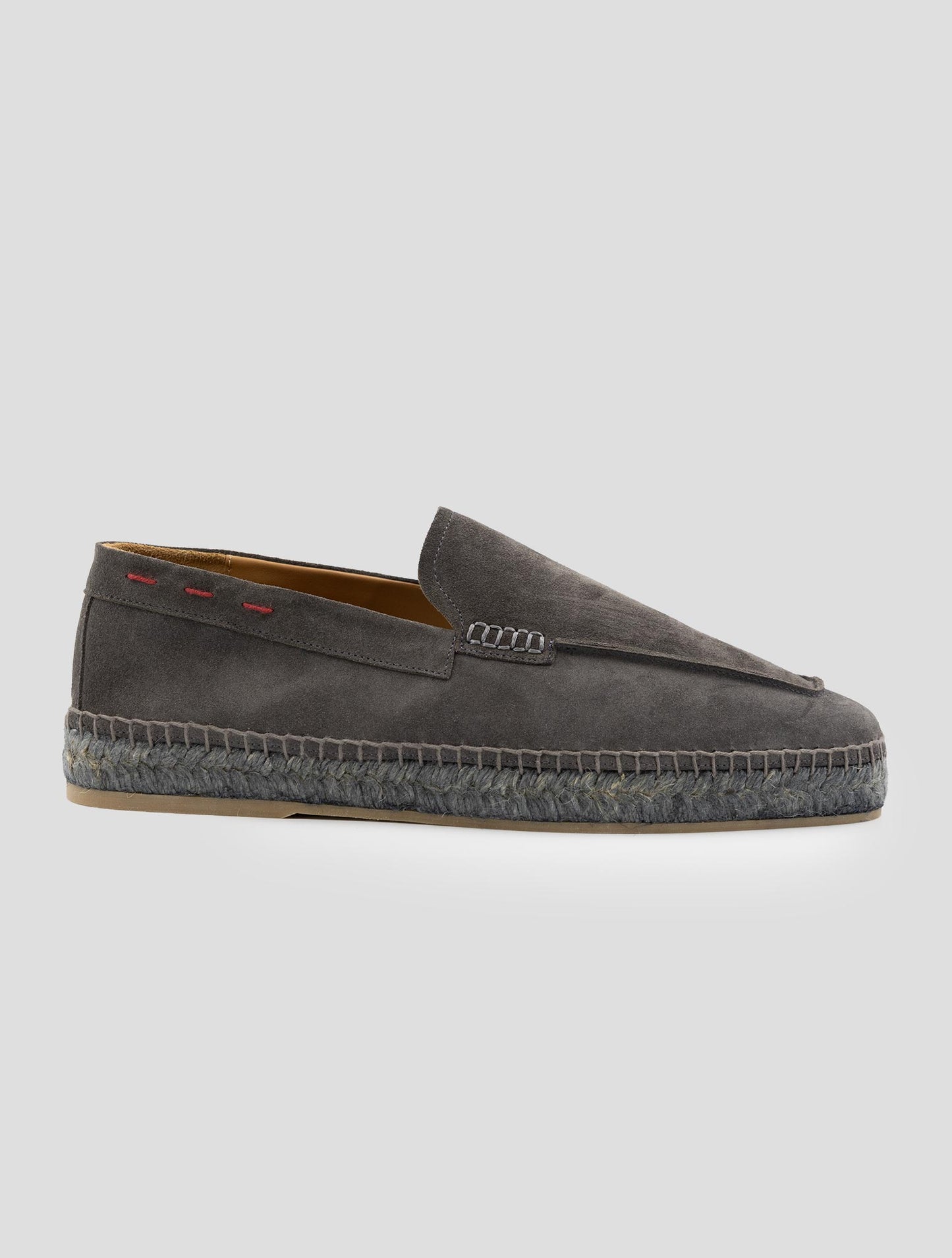 Kiton Brown Leather Suede Espadrillas
