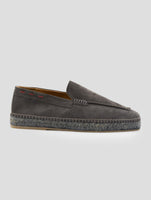 Kiton Brown Leather Suede Espadrillas