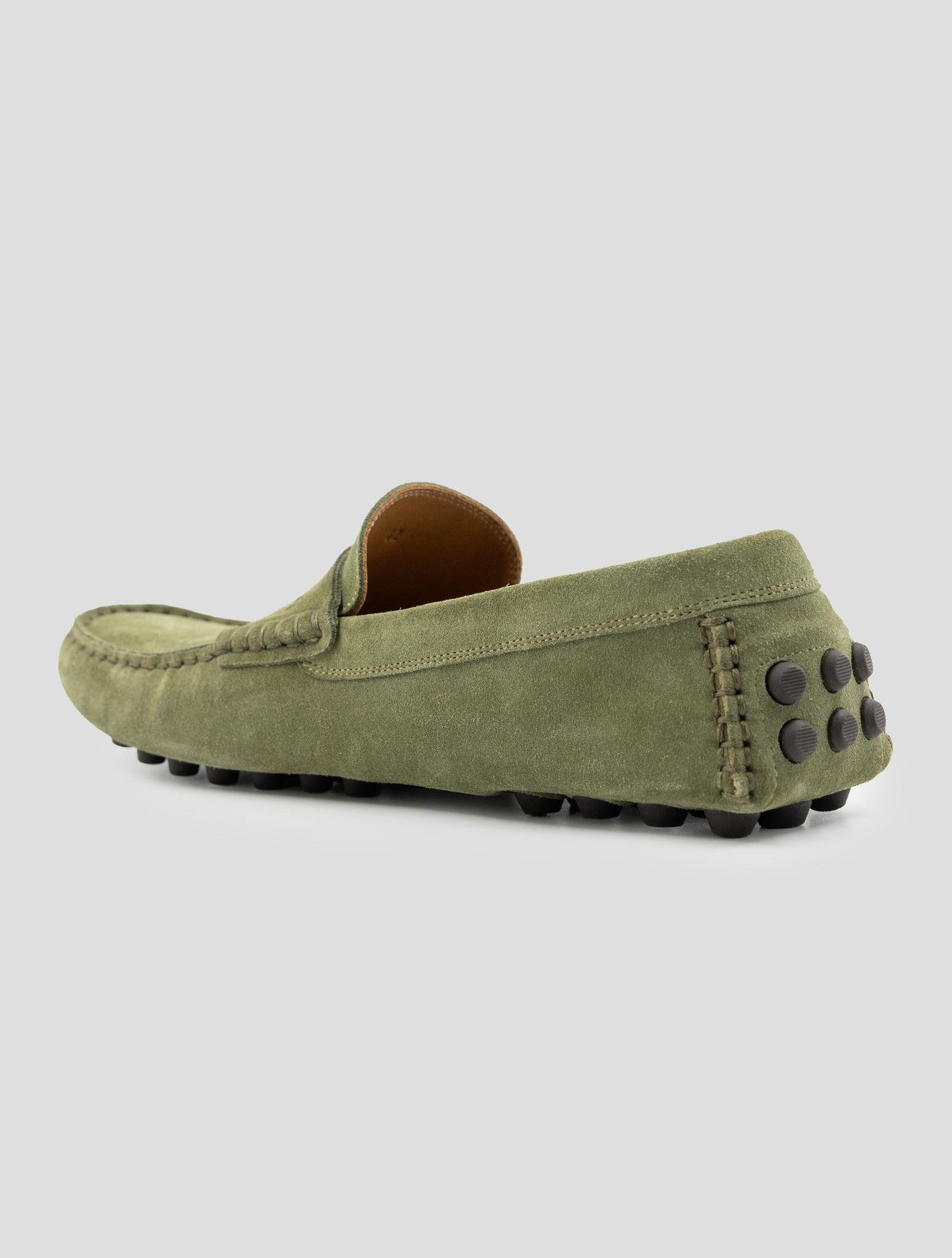 Kiton Green Leather Suede Loafers