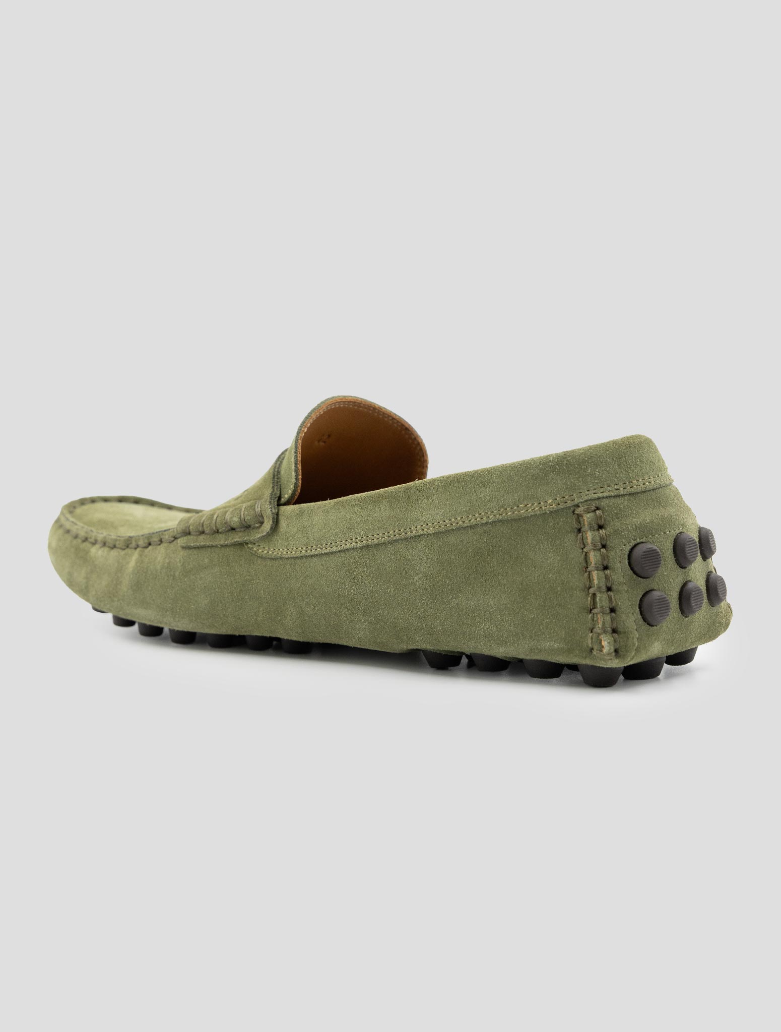 Kiton Green Leather Suede Loafers