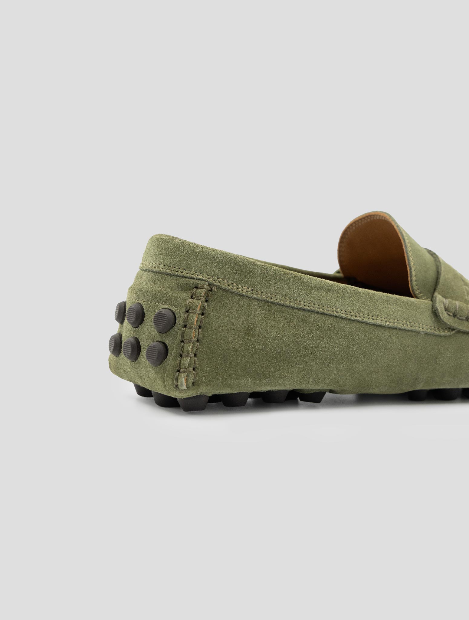 Kiton Green Leather Suede Loafers
