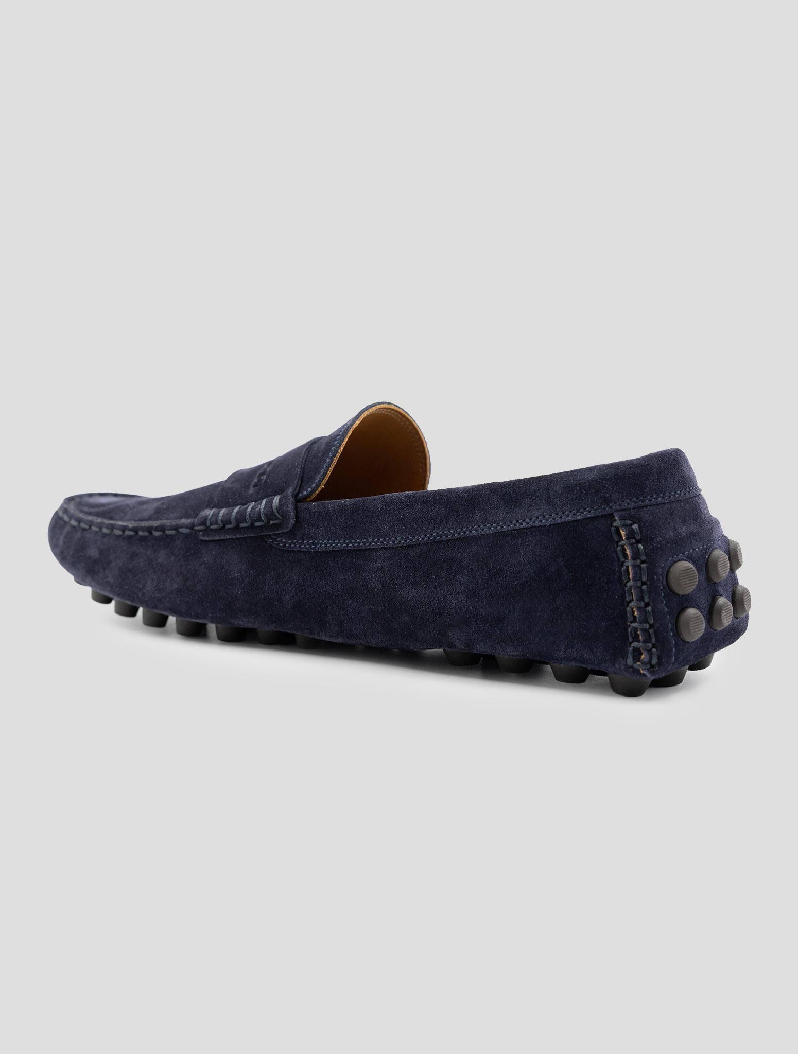 Kiton Blue Leather Suede Loafers