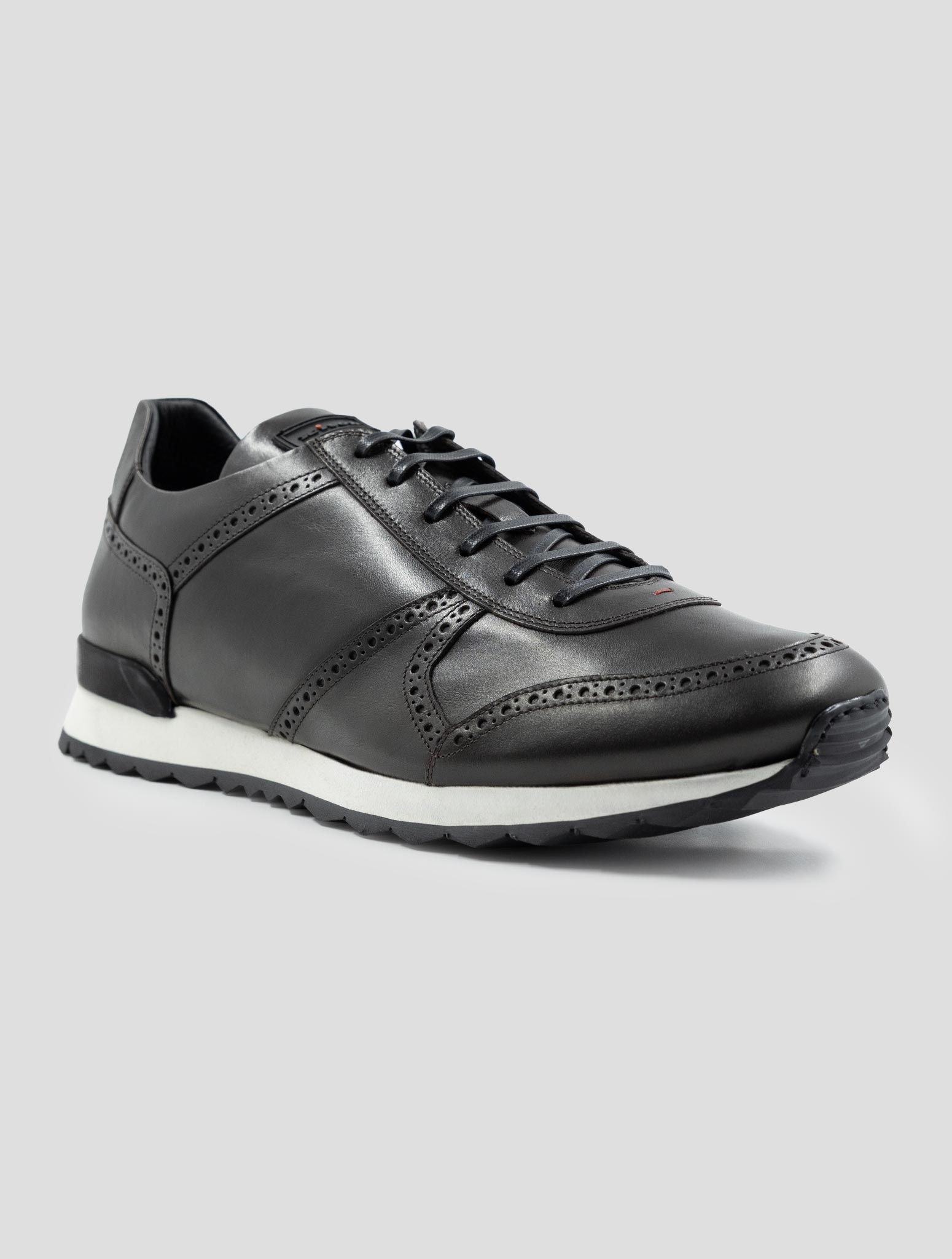 Kiton Brown Leather Sneakers