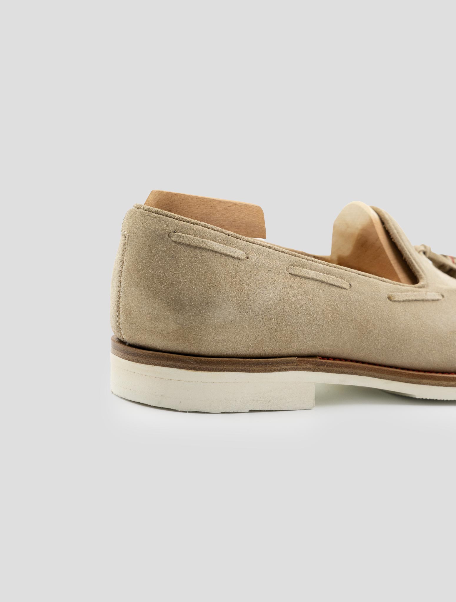 Kiton Beige Leather Suede Loafers