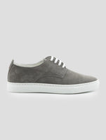 Kiton Gray Leather Suede Sneakers