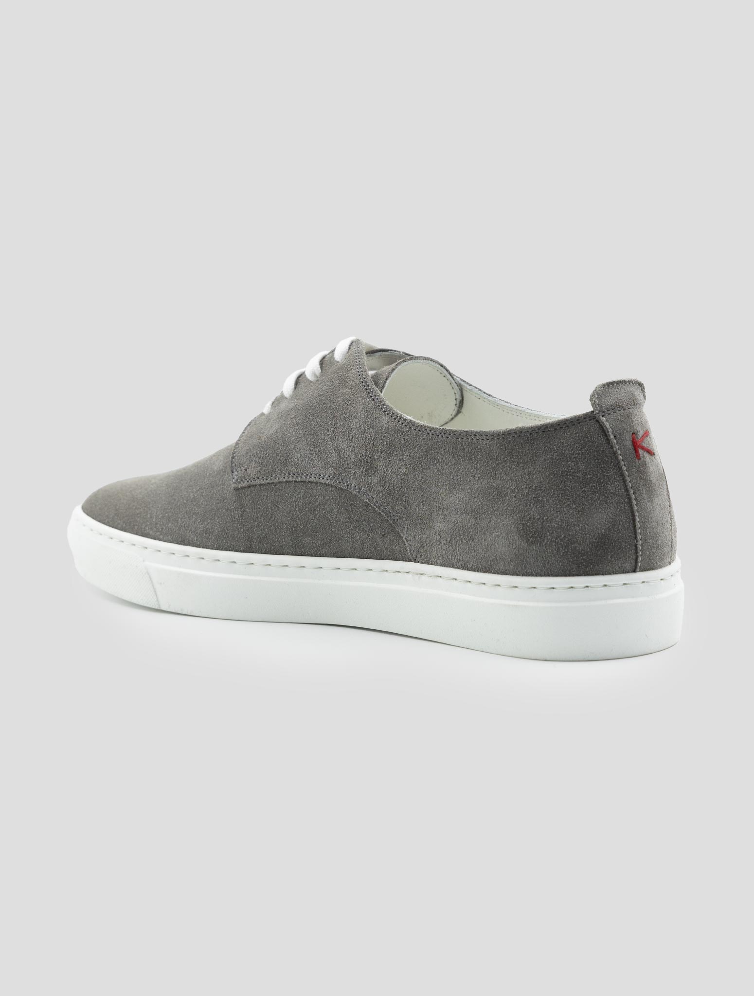 Kiton Gray Leather Suede Sneakers