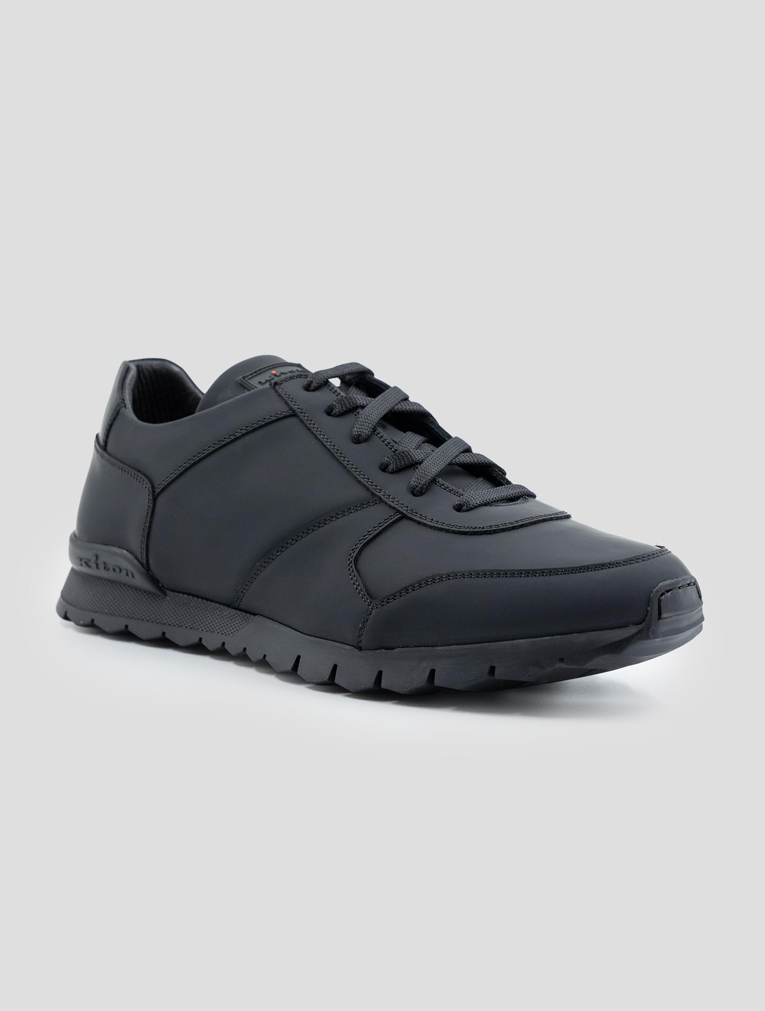 Kiton Black Leather Sneakers