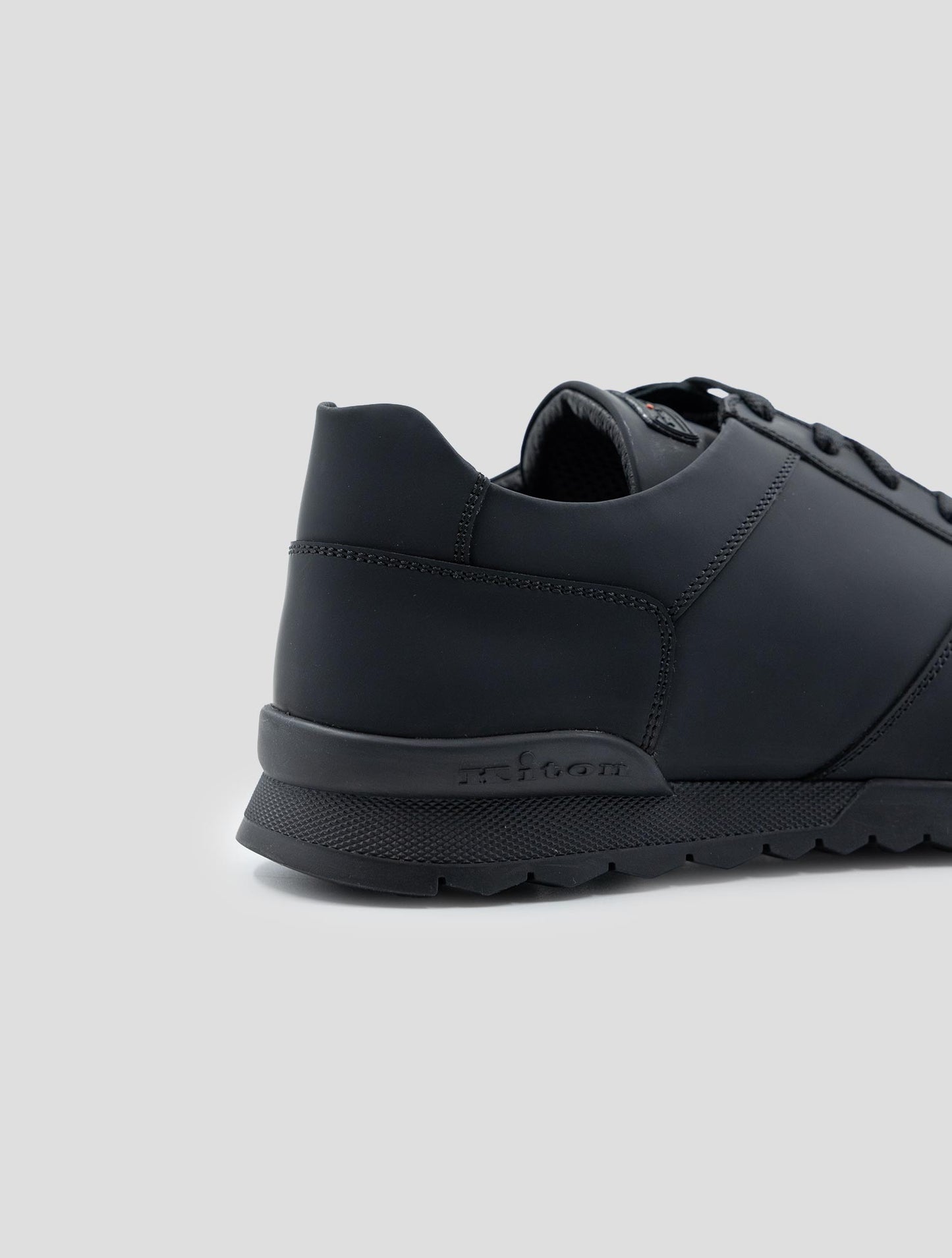 Kiton Black Leather Sneakers