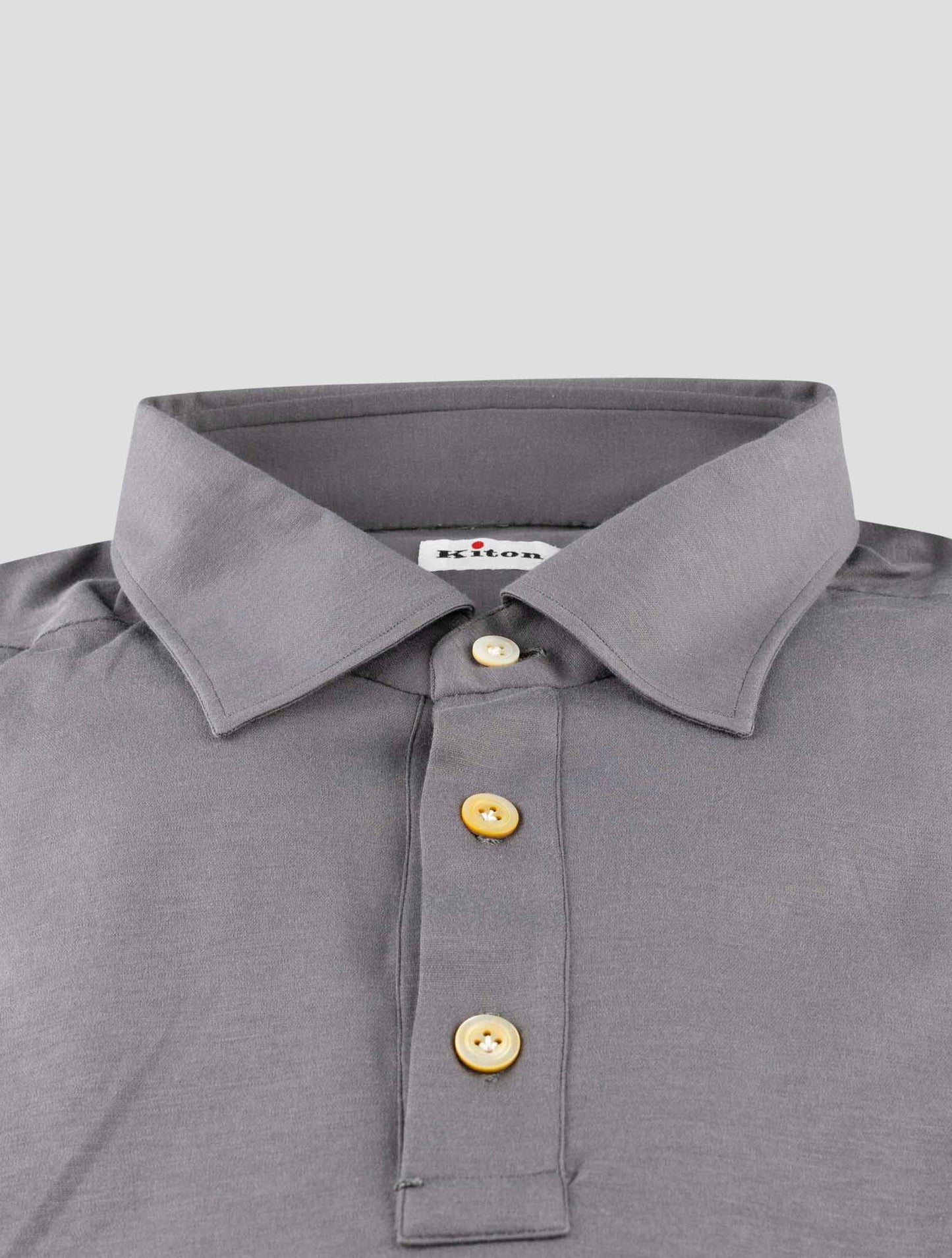 Kiton Gray Cotton Sweater Polo