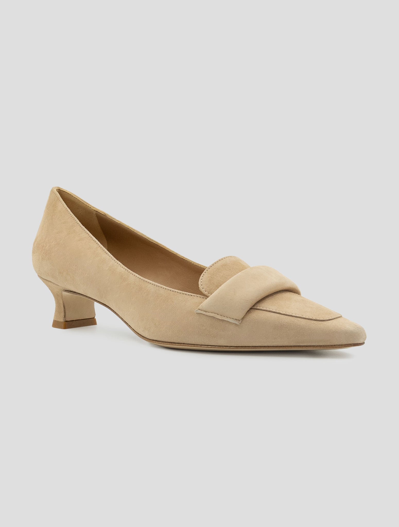 Kiton Beige Leather Suede Decollete