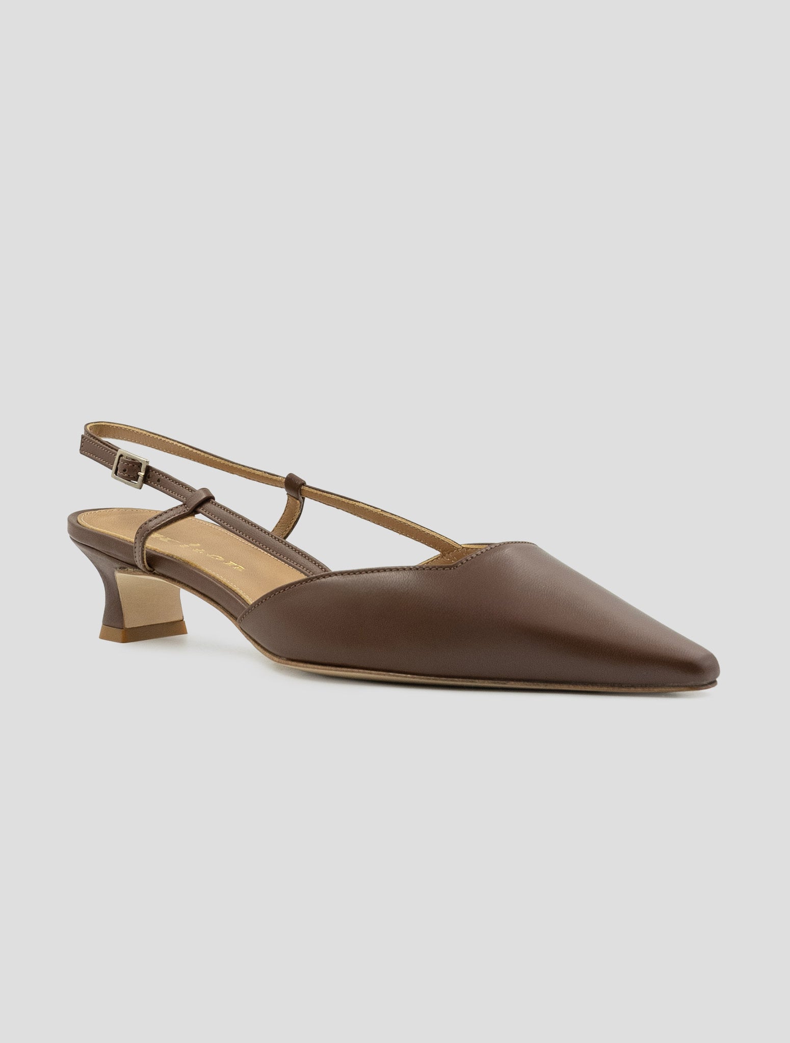 Kiton Brown Leather Slingbacks