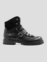 Kiton Black Leather Leather Suede With Fur Boots