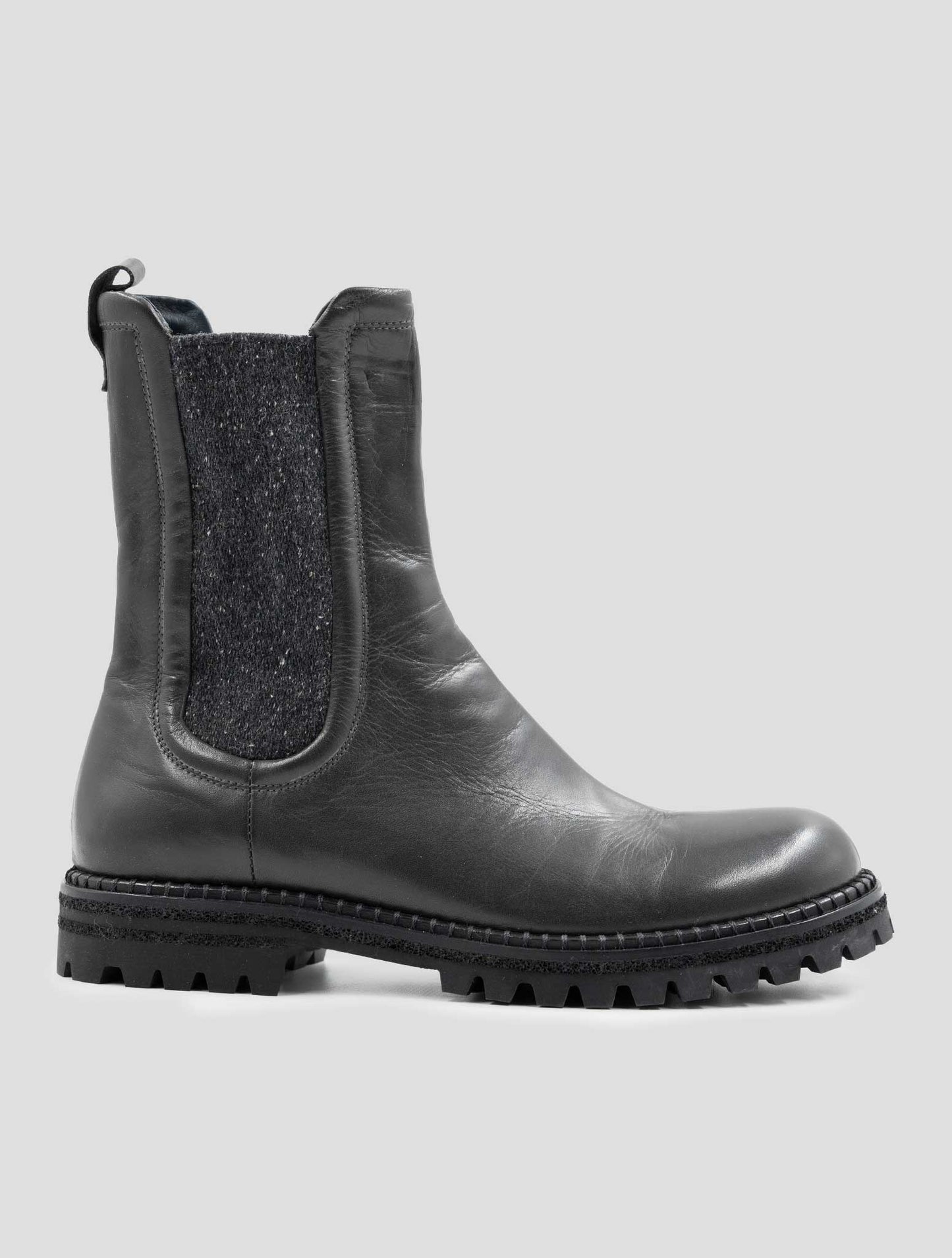 Kiton Dark Gray Leather Boots