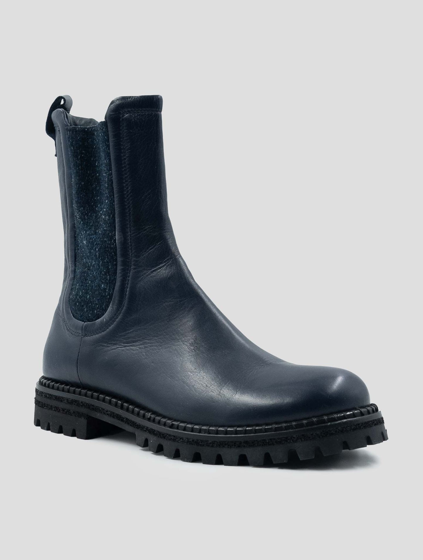 Kiton Blue Leather Boots