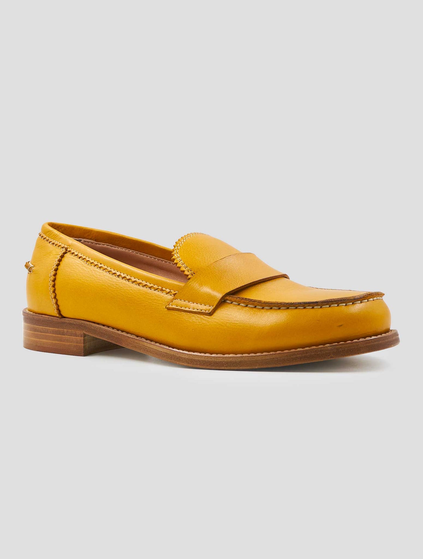 Kiton Yellow Leather Loafers
