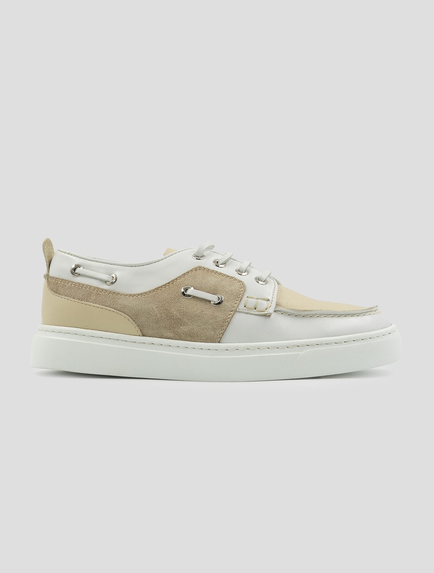 Kiton Beige White Leather Suede Leather Loafers