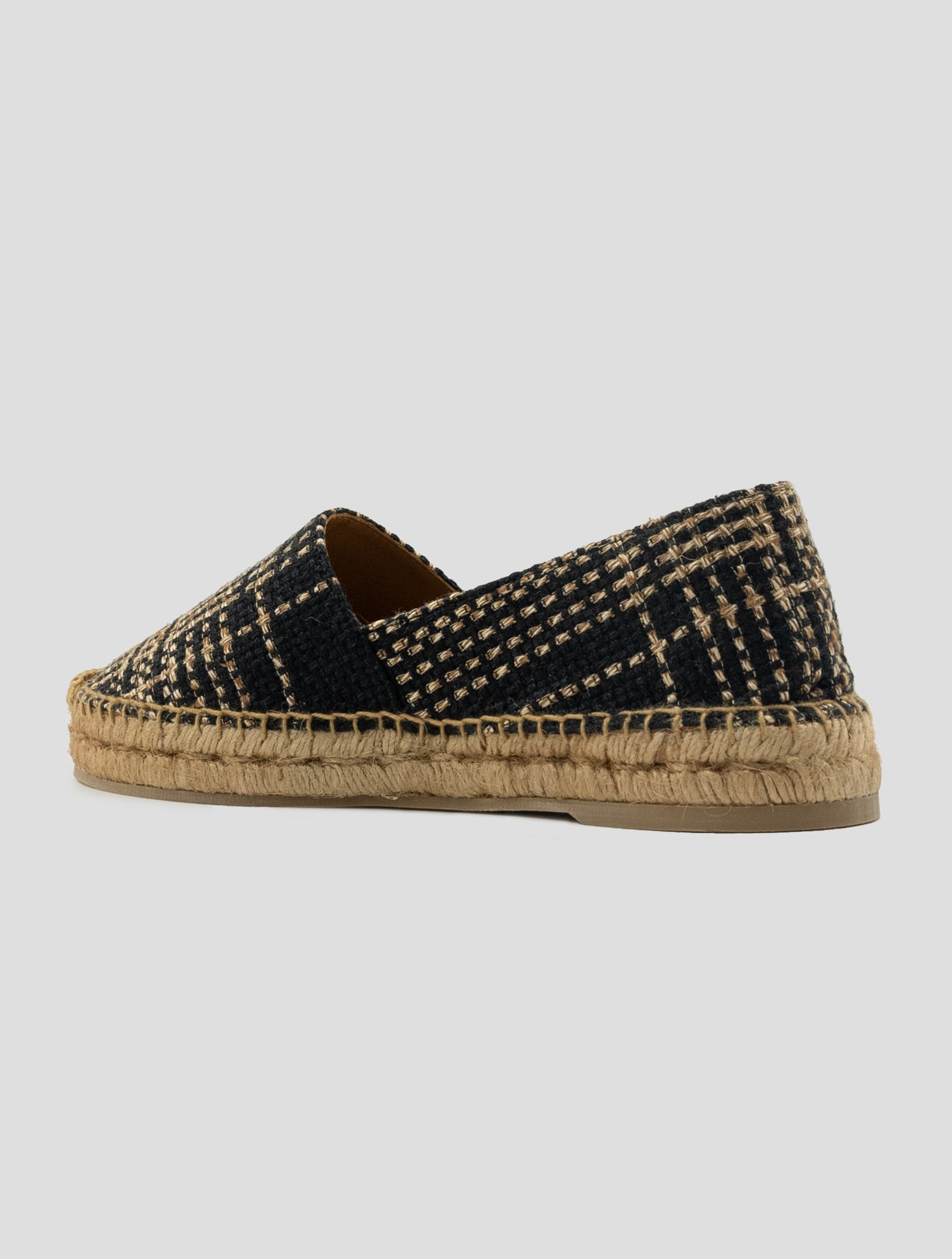 Kiton Black Beige Linen Viscose Espadrillas