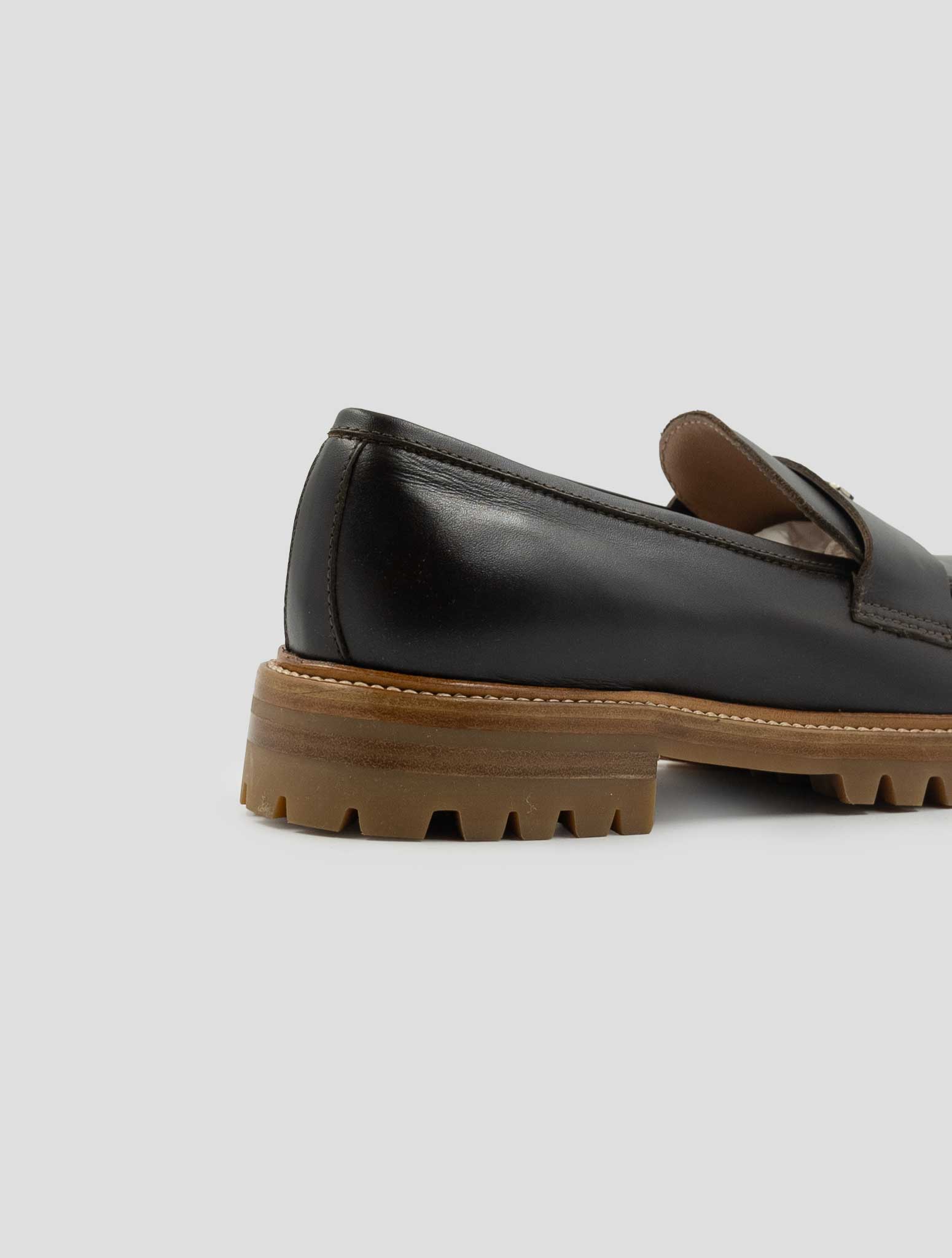 Kiton Brown Leather Loafers