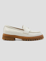 Kiton White Leather Loafers