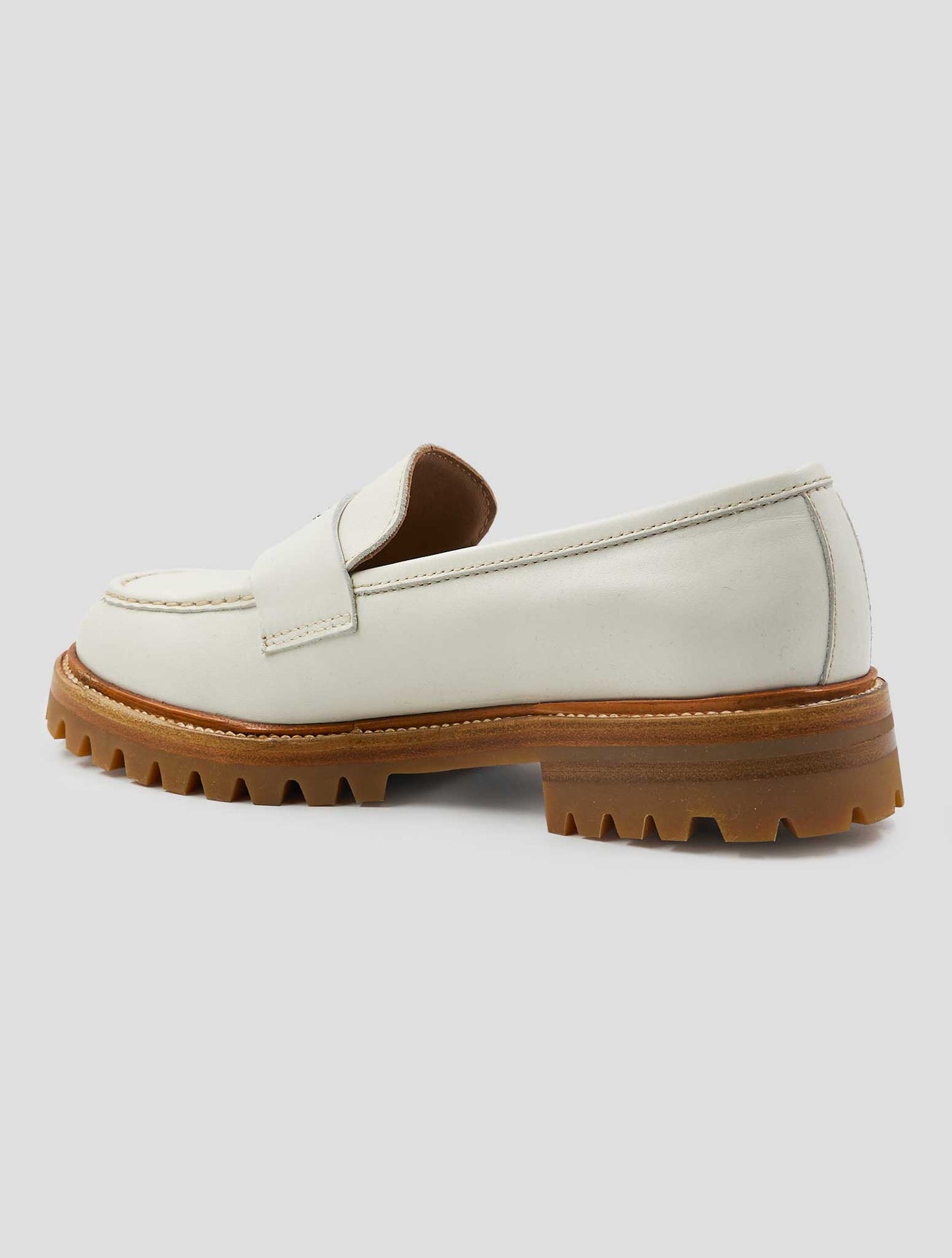 Kiton White Leather Loafers
