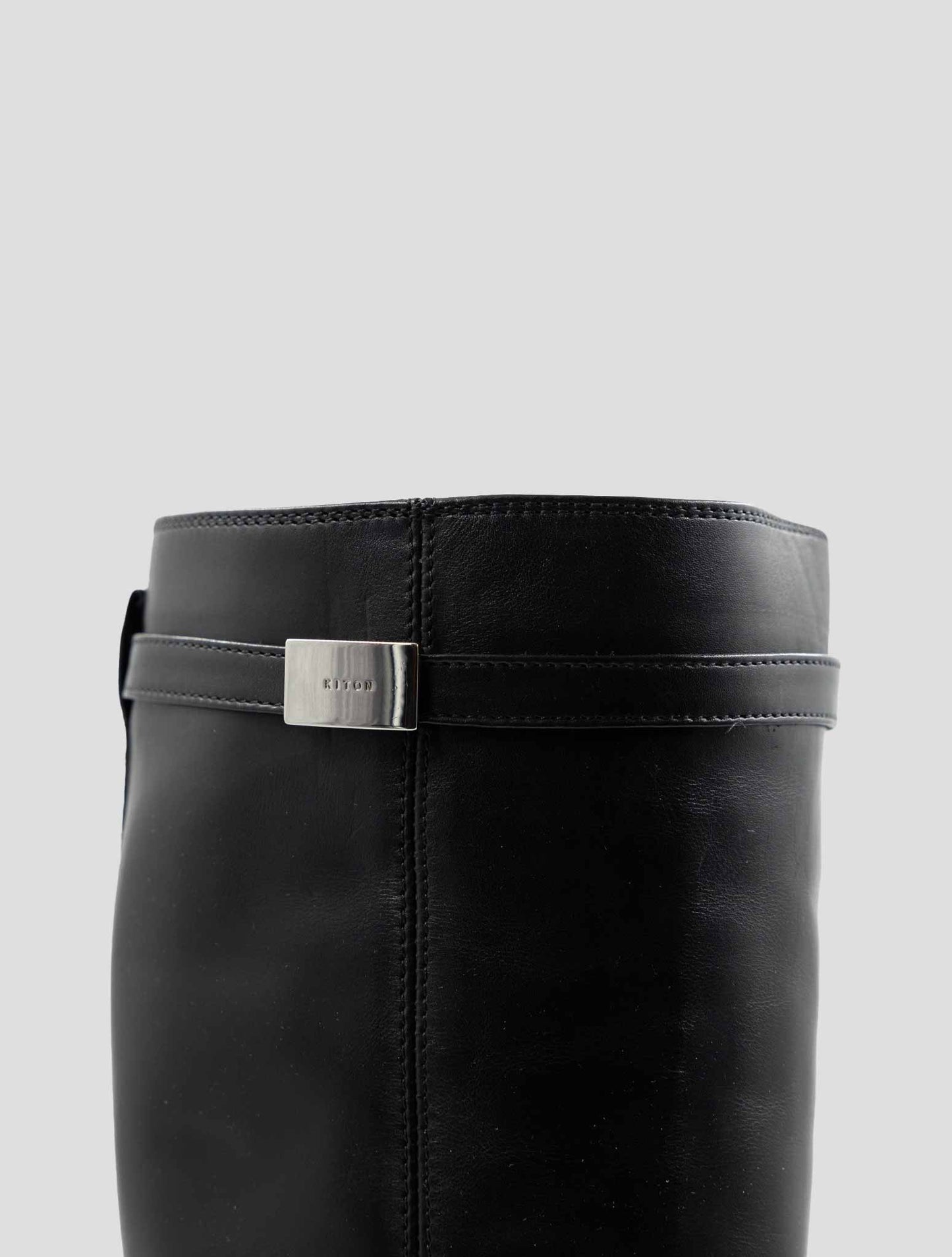 Kiton Black Leather Boots