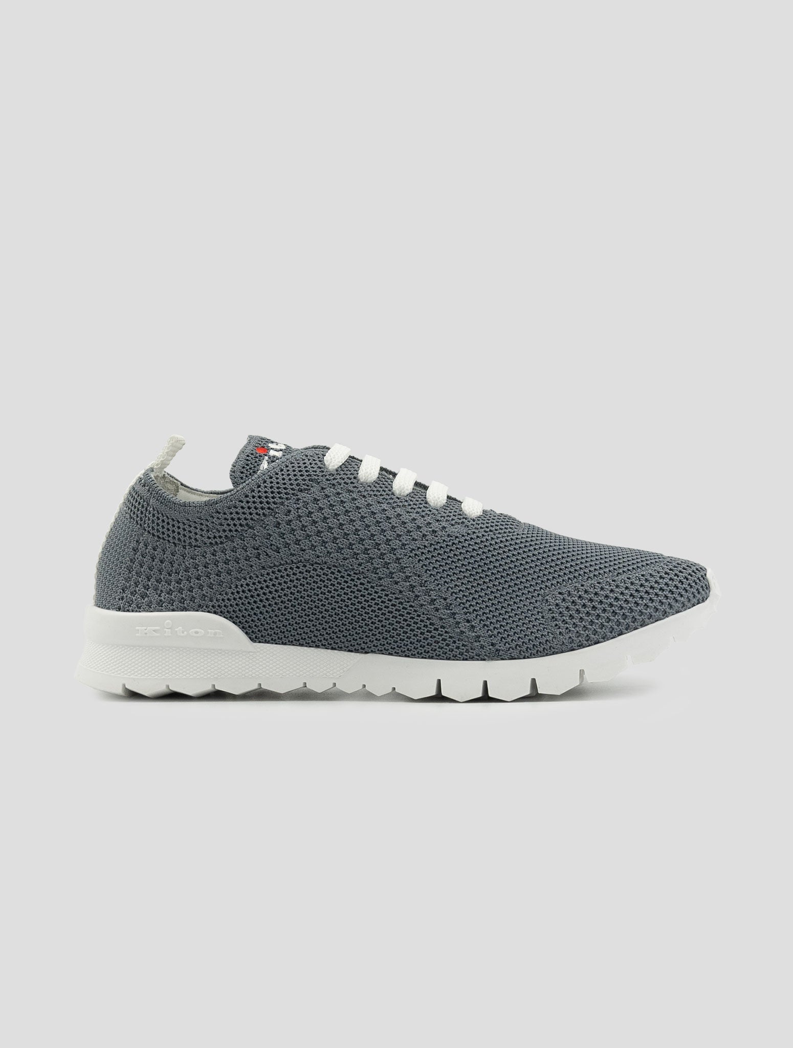Kiton Gray Cotton Ea Sneakers