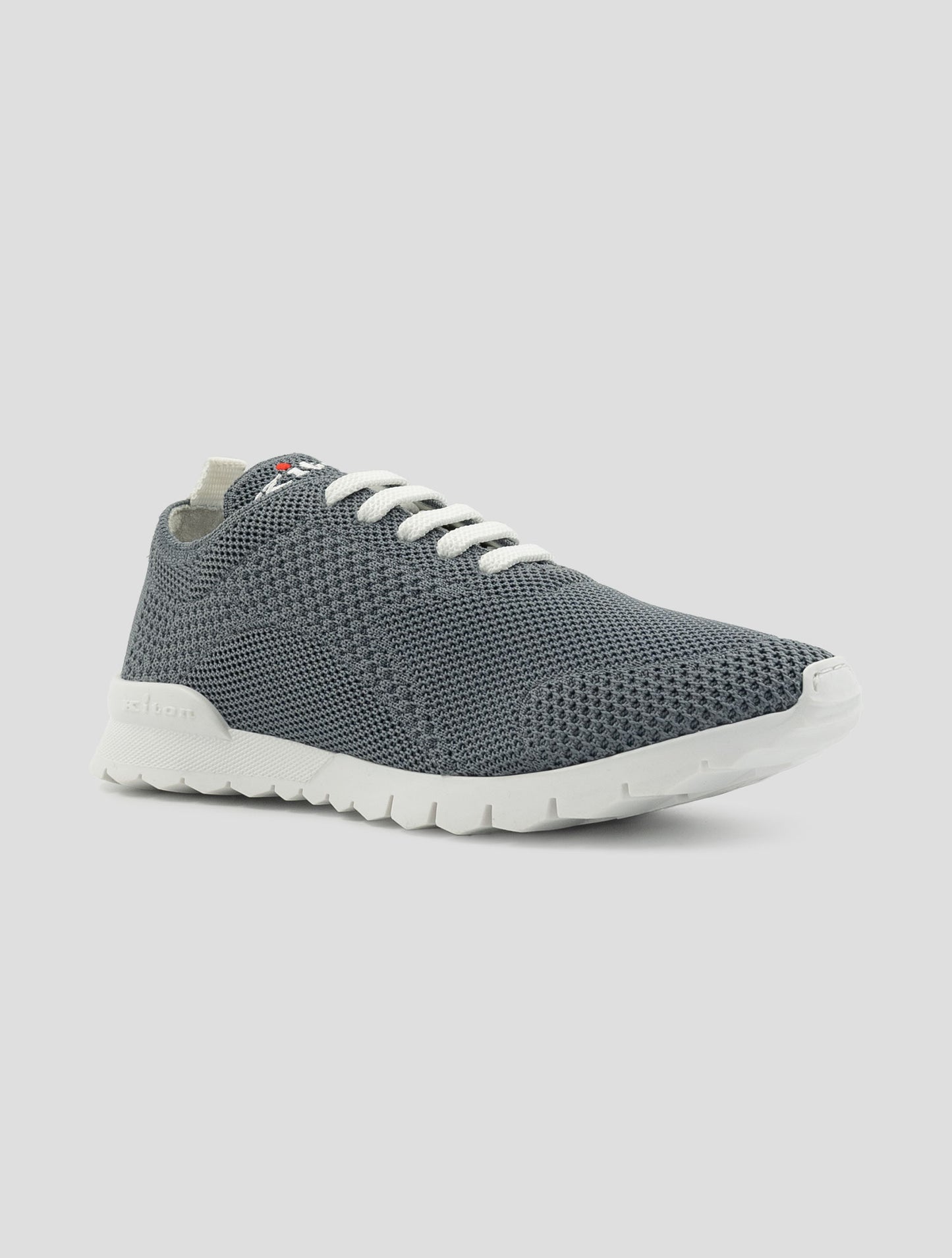 Kiton Gray Cotton Ea Sneakers