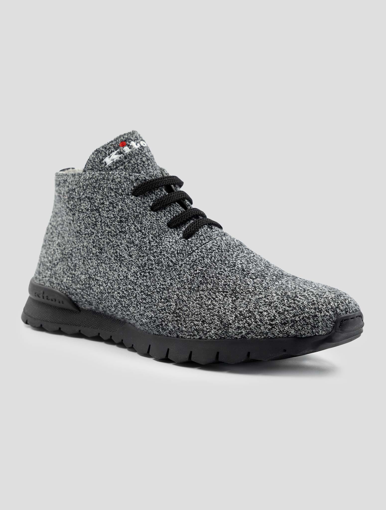Kiton Gray Black Cashmere Pl Sneakers