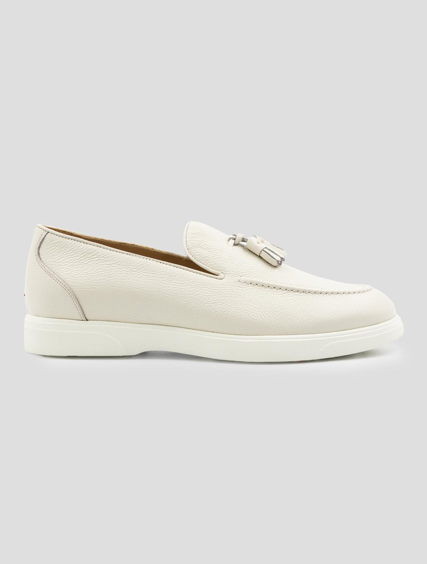 Kiton White Leather Loafers