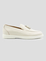 Kiton White Leather Loafers