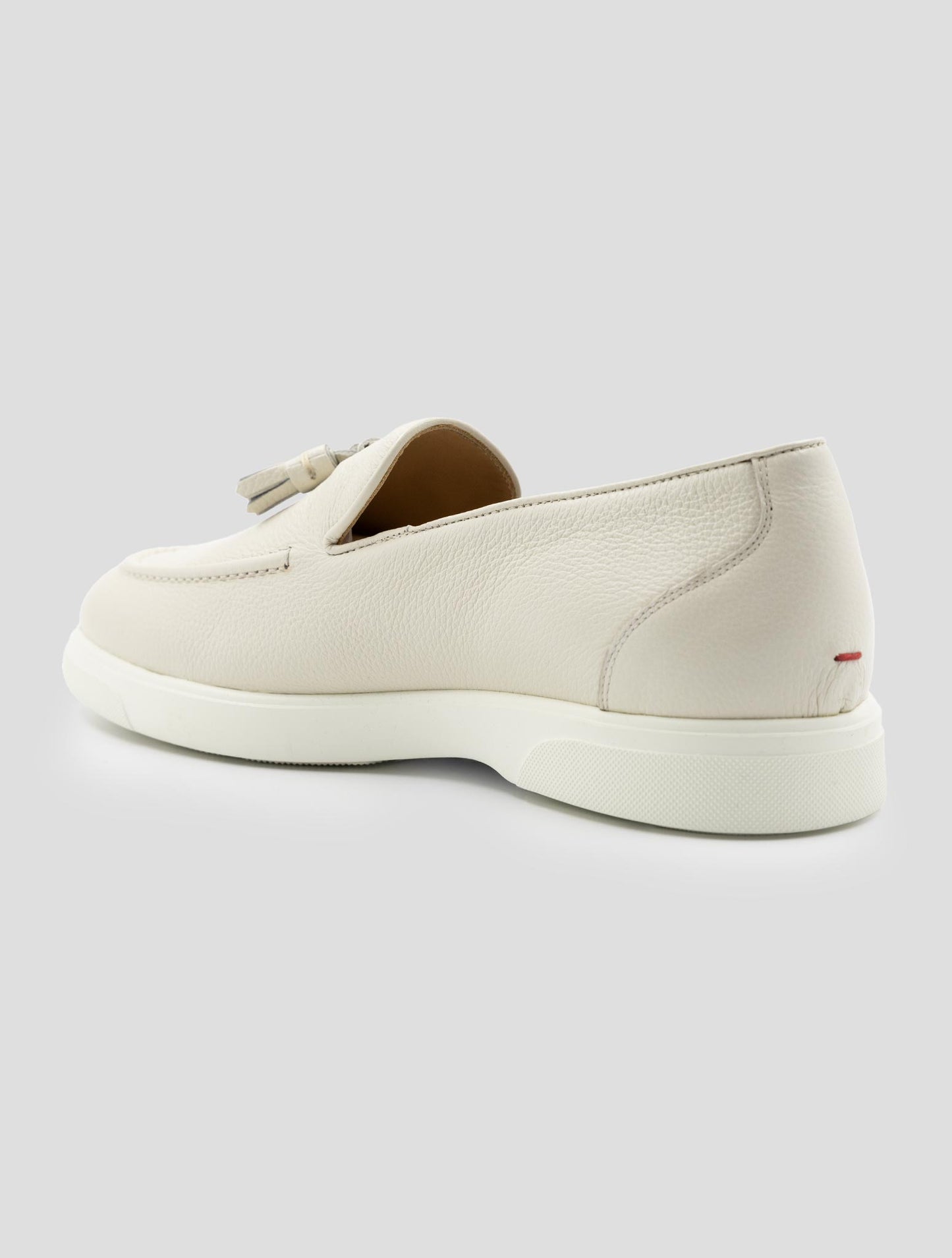 Kiton White Leather Loafers