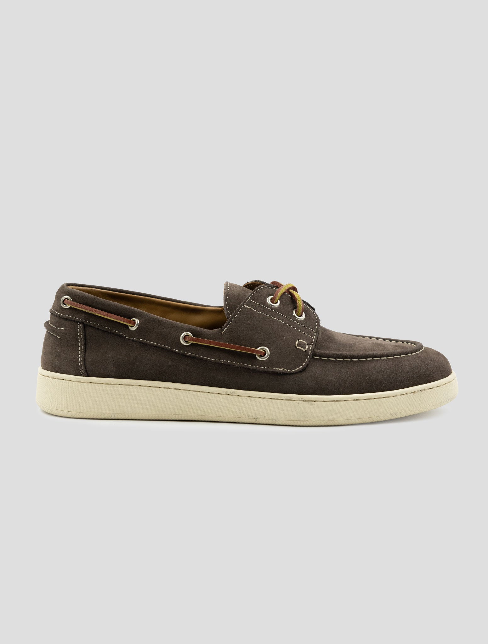 Kiton Brown Leather Suede With Fur Loafers