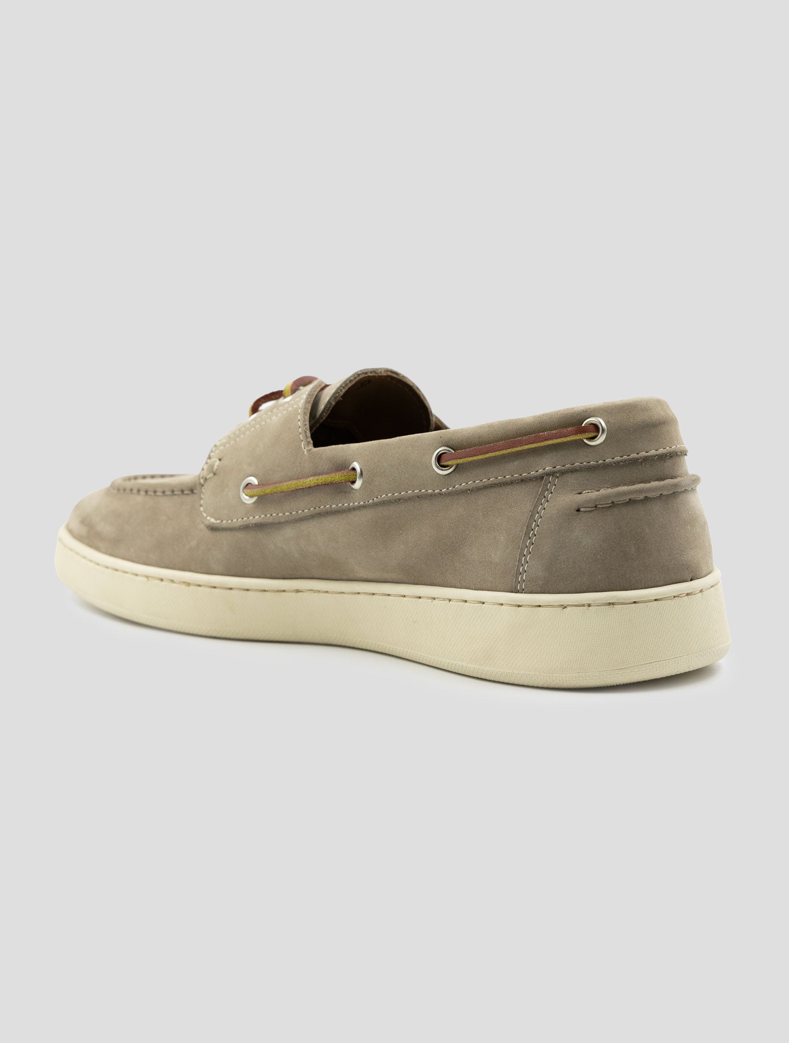 Kiton Taupe Leather Suede With Fur Loafers