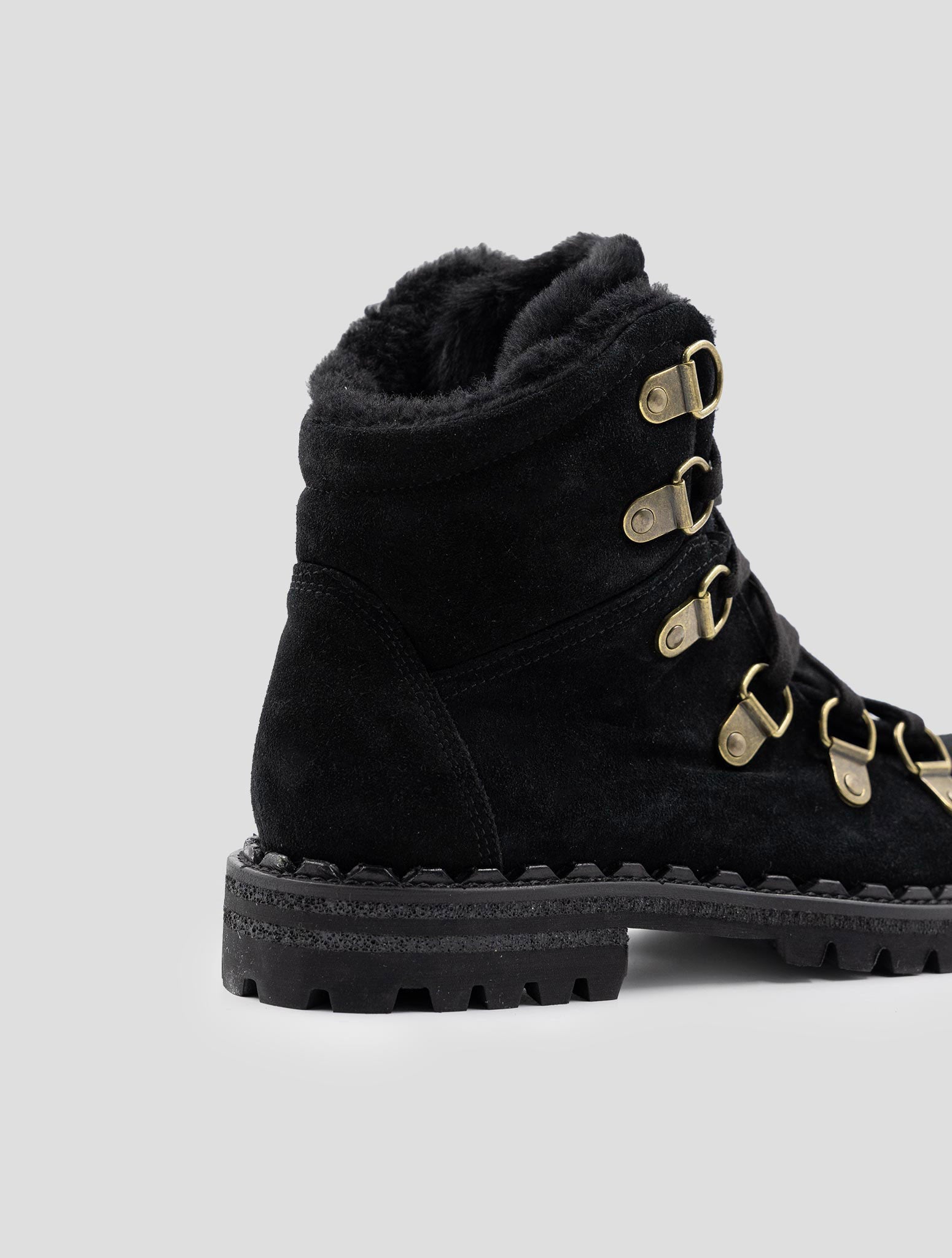 Kiton Black Leather Suede With Fur Boots