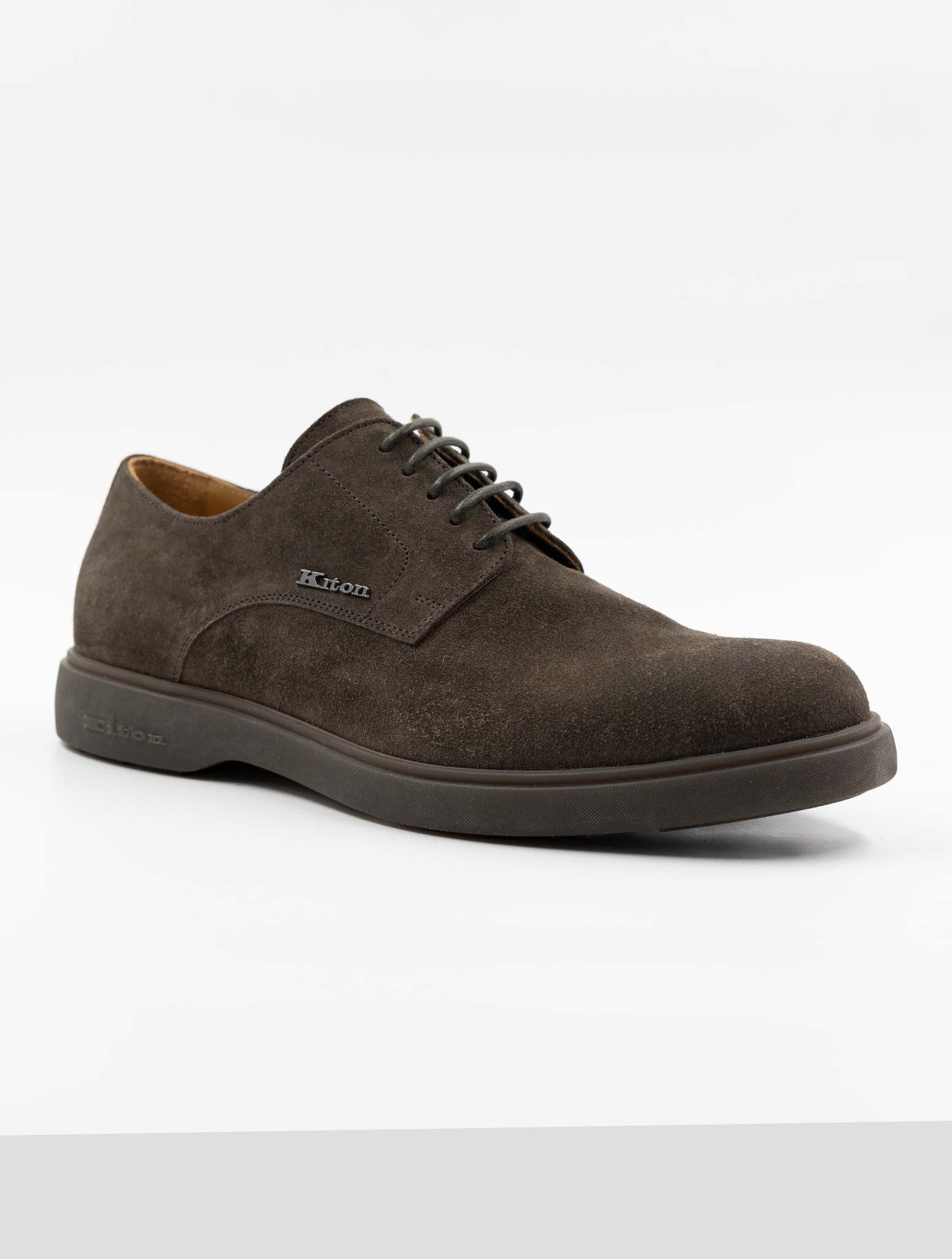 Kiton Brown Leather Suede Dress Shoes