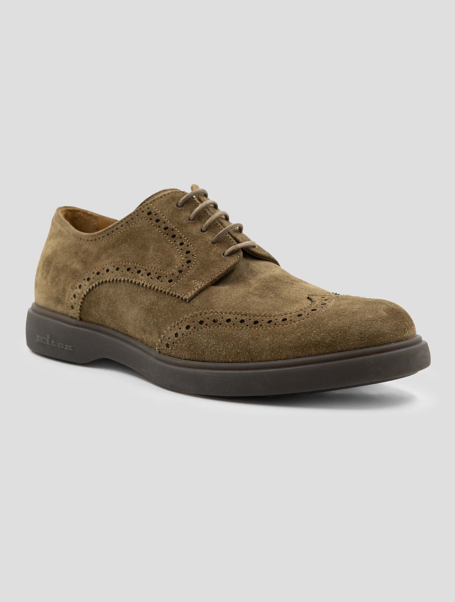 Kiton Brown Leather Suede Dress Shoes