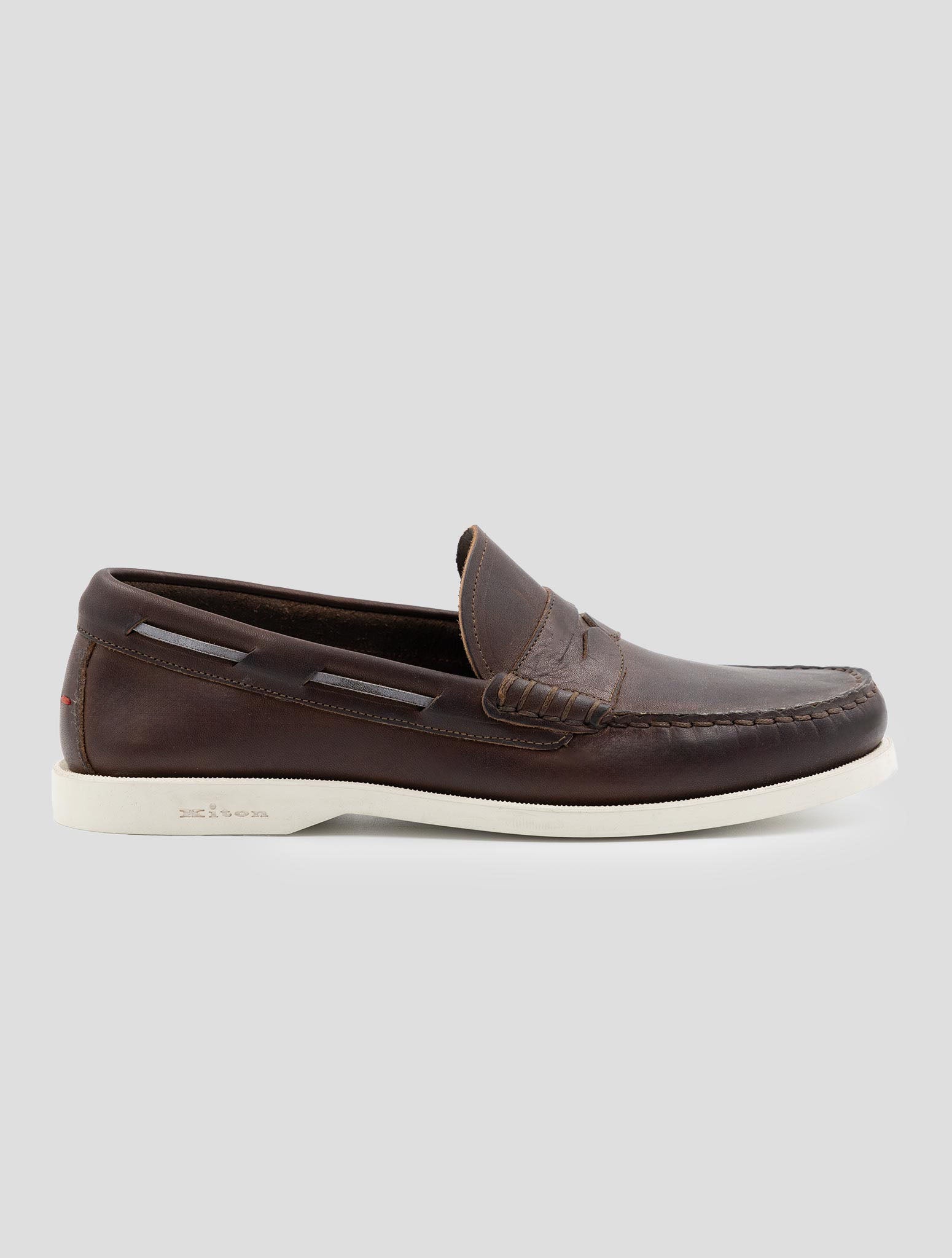 Kiton Brown Leather Loafers