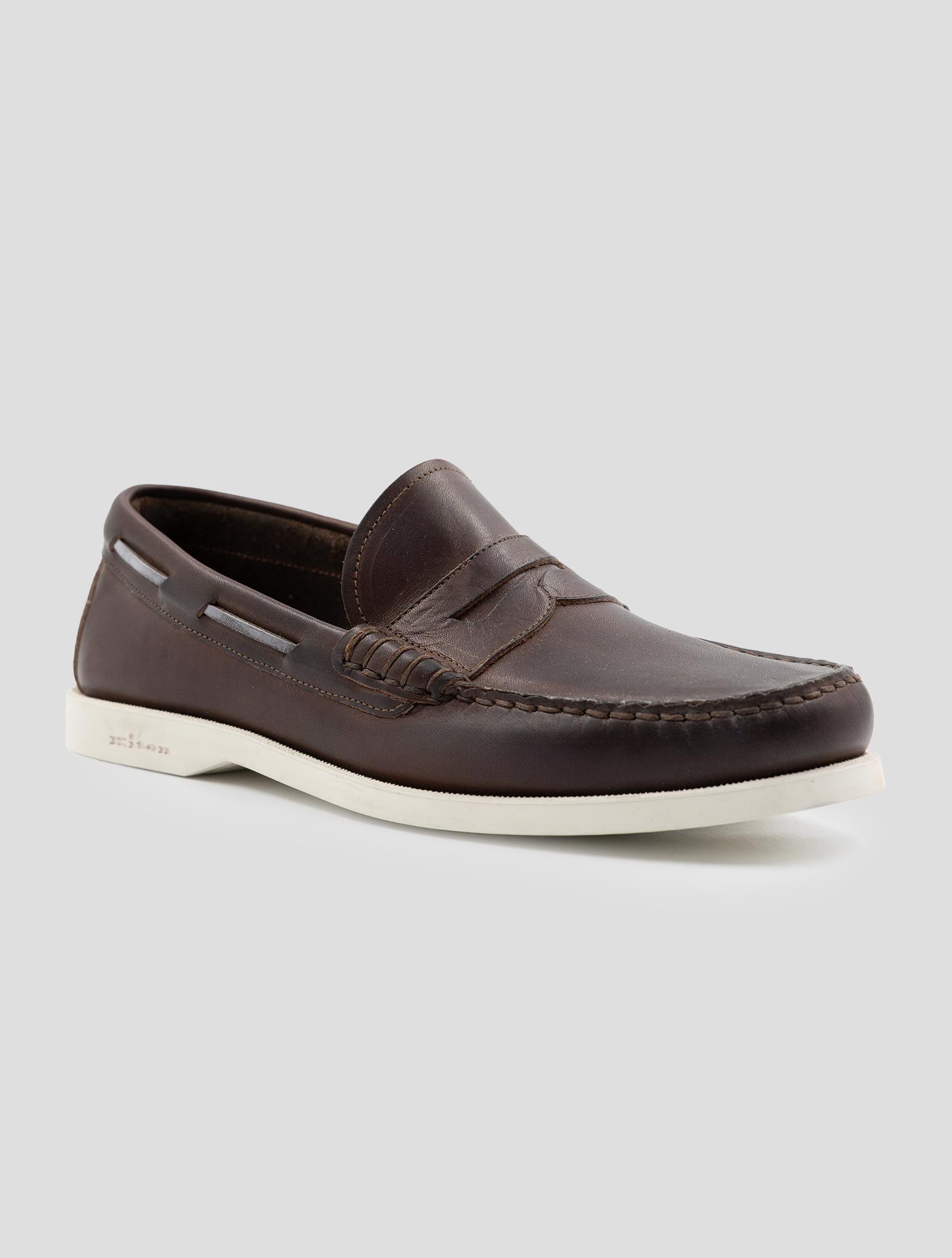 Kiton Brown Leather Loafers